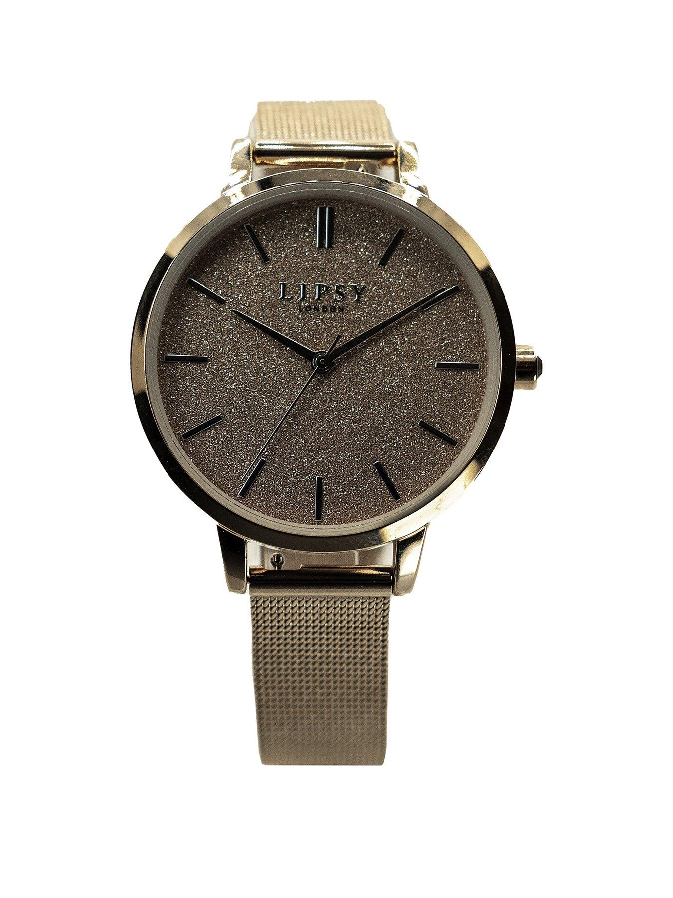 Lipsy Grey Strap watch with Grey Glitter Dial littlewoods