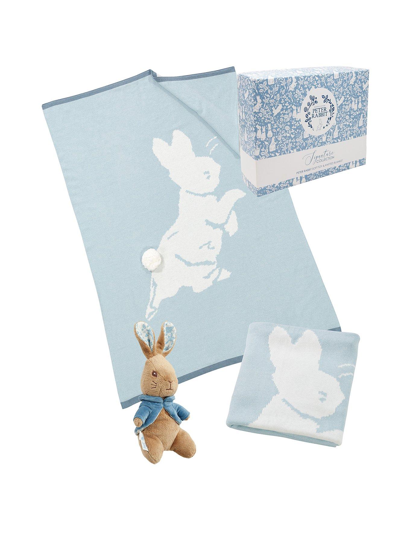 Peter Rabbit Soft Toy and Knitted Blanket