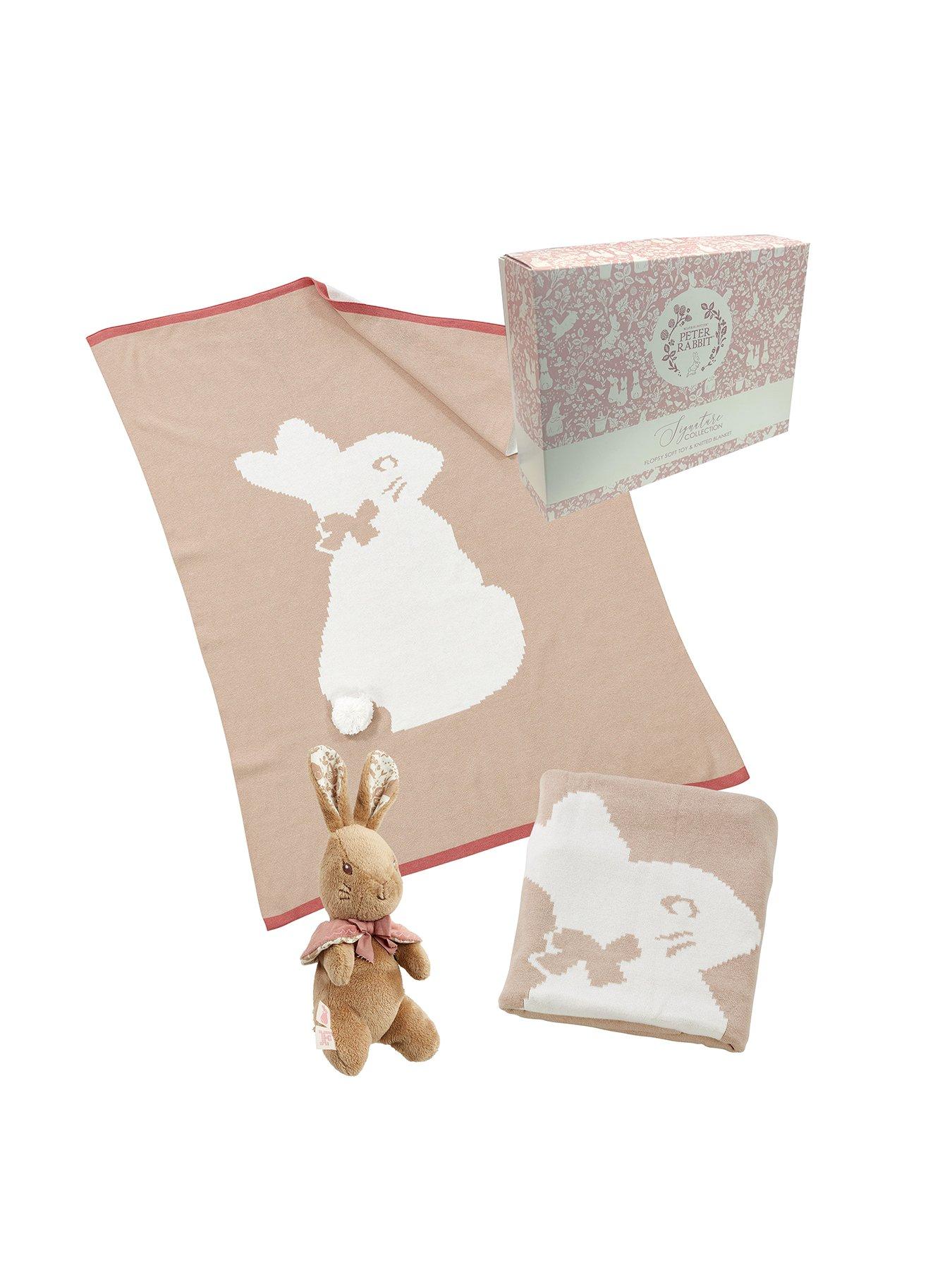 Peter Rabbit Flopsy Soft Toy and Knitted Blanket
