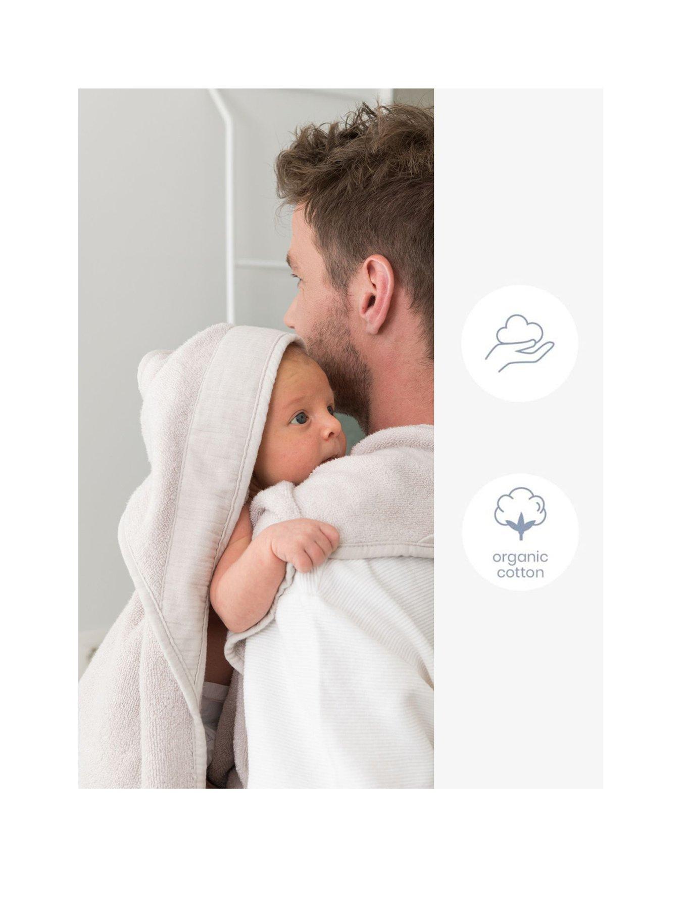  image of babymoov-doomoo-dryn-play-baby-amp-toddler-hooded-bath-towel-with-teething-ring-pink