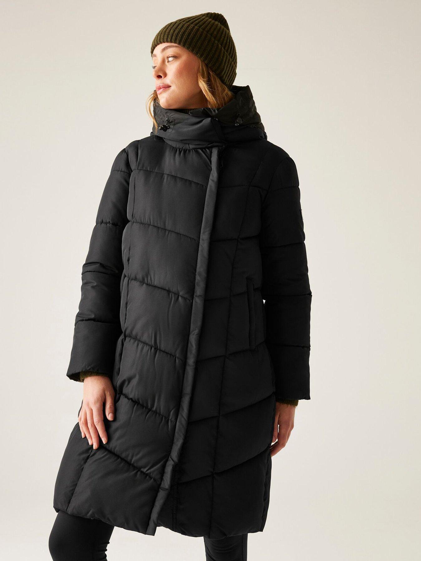 Regatta Womens Nurie Baffled/Quilted Jacket-Black Littlewoods