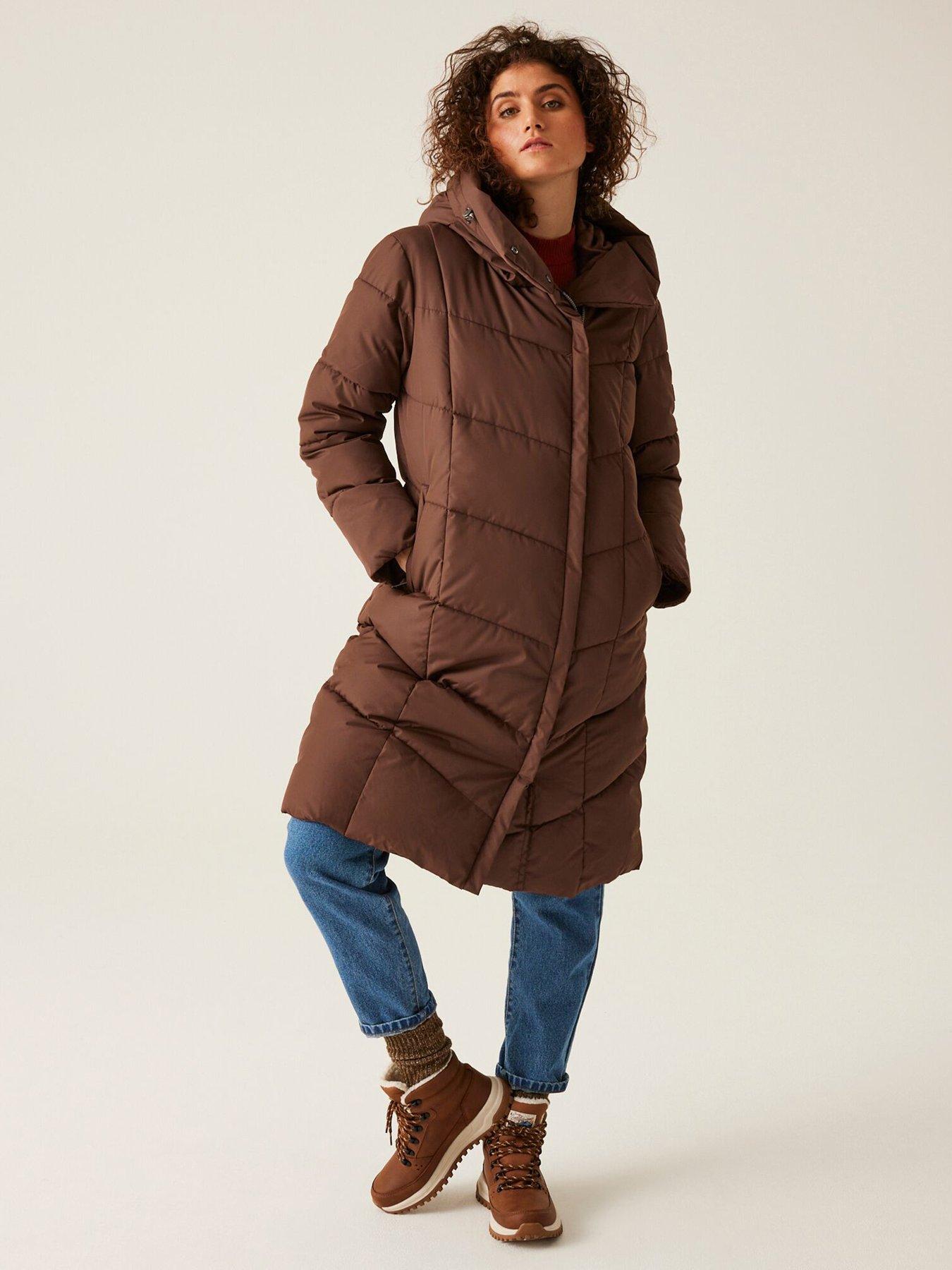 undefined Womens Nurie Baffled/Quilted Jacket-BROWN