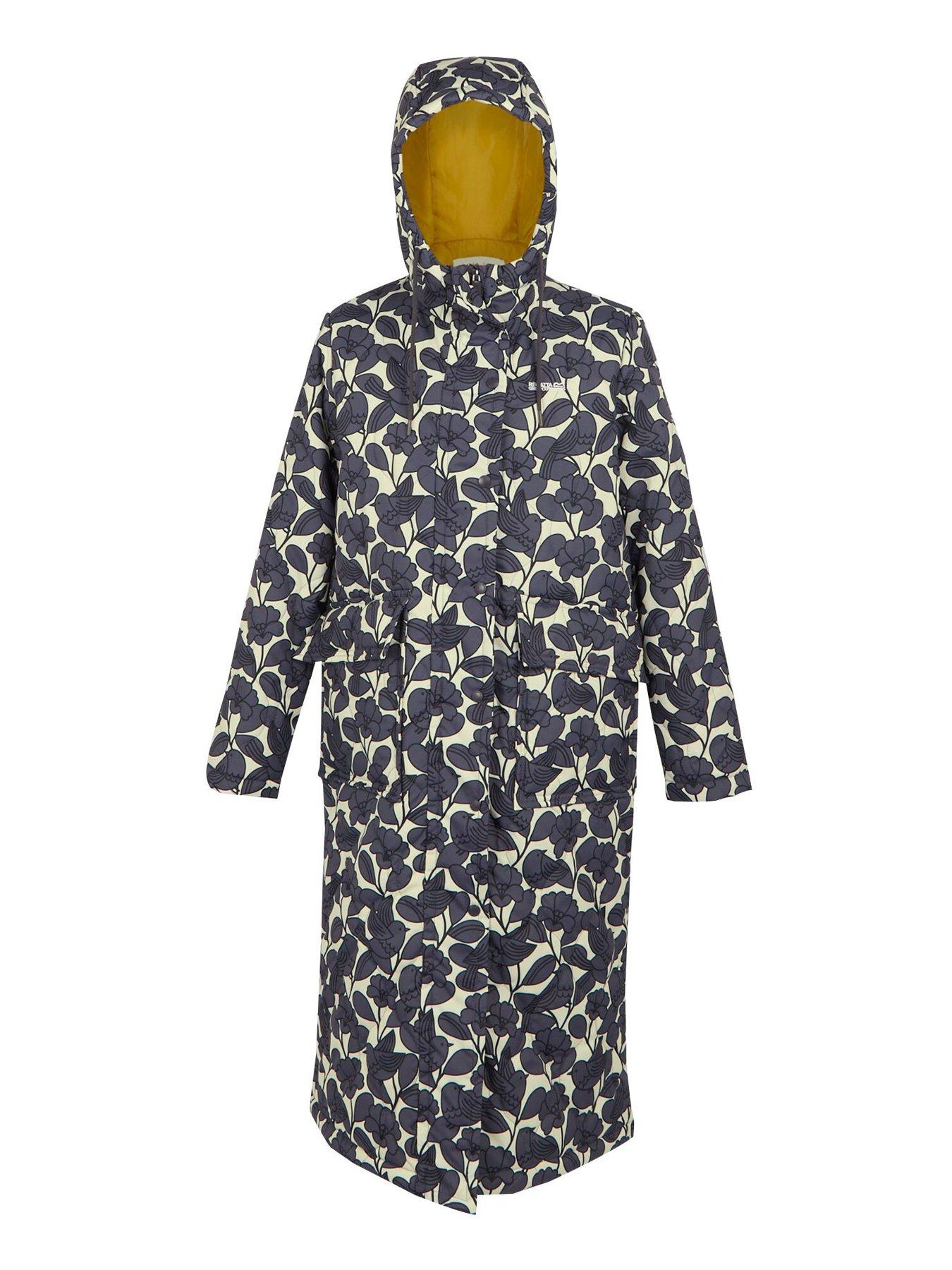 Regatta Womens Orla Kiely Long Quilt Baffled/Quilted Jacket-GREY