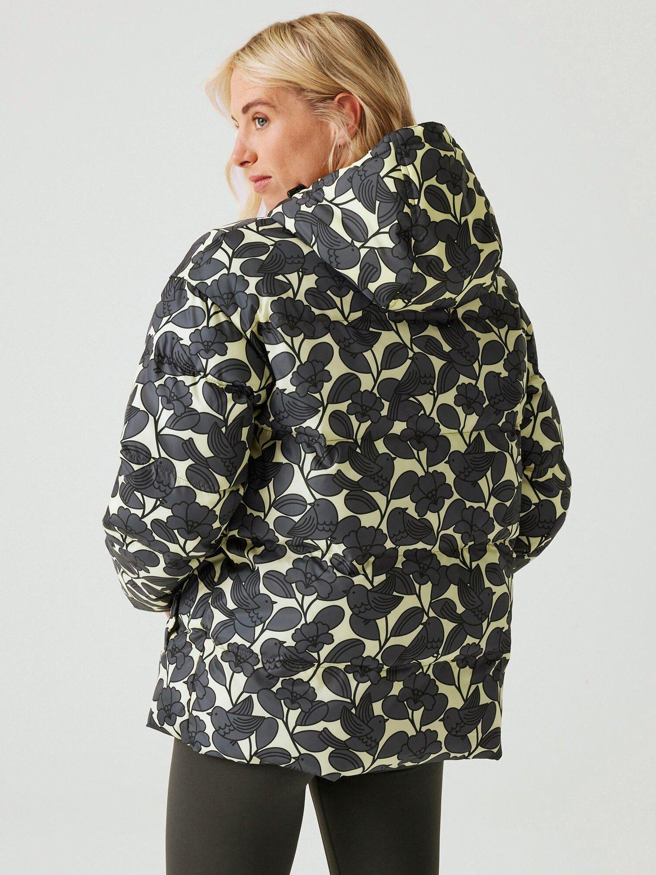  image of regatta-womens-orla-kiely-padded-jkt-baffledquilted-jacket-grey