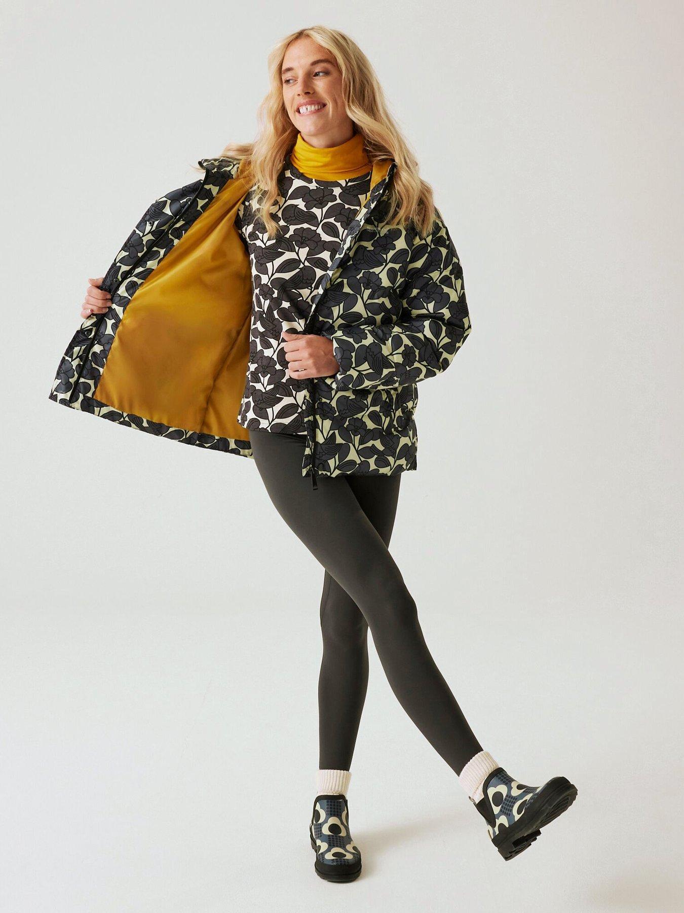  image of regatta-womens-orla-kiely-padded-jkt-baffledquilted-jacket-grey