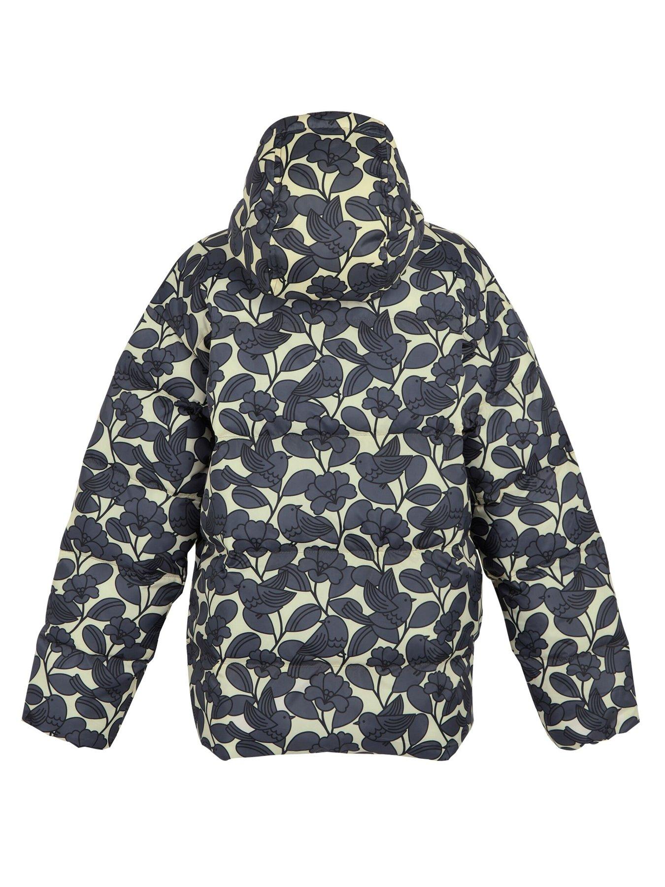  image of regatta-womens-orla-kiely-padded-jkt-baffledquilted-jacket-grey