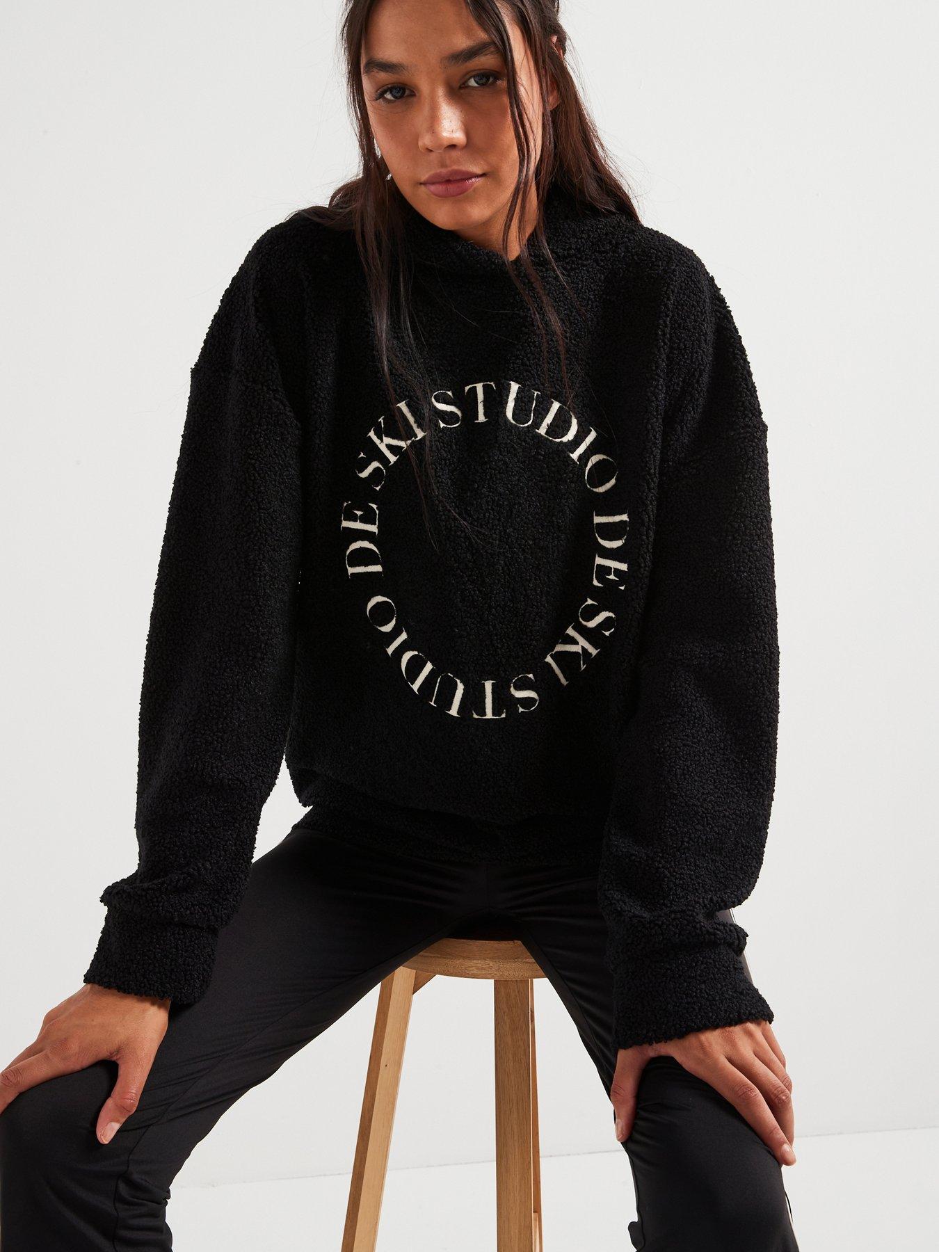 undefined Embroidered Borg Fleece - Black