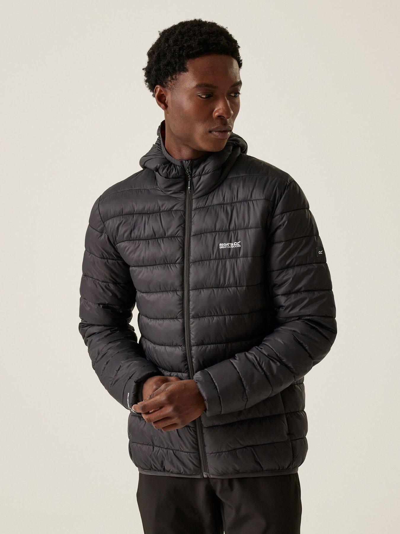 undefined Mens Hooded Marizion Baffled/Quilted Jacket-GREY