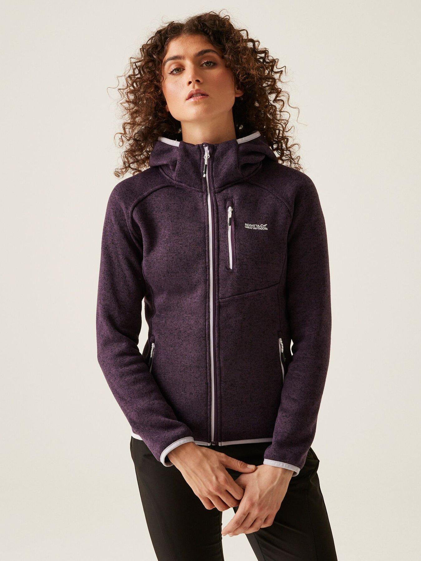 undefined Womens Hooded Newhill Fleece-PLUM
