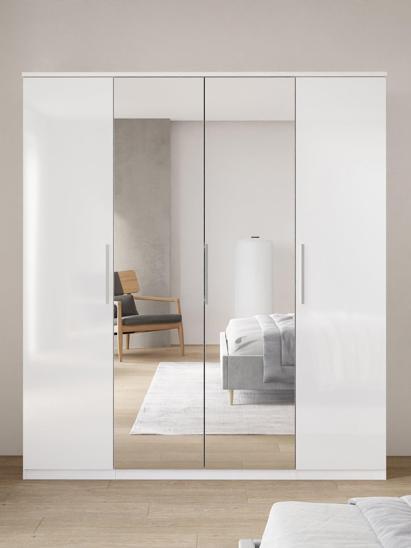 Very Home Prague Gloss 4 Door, 3 Drawer Wardrobe - FSC® Certified