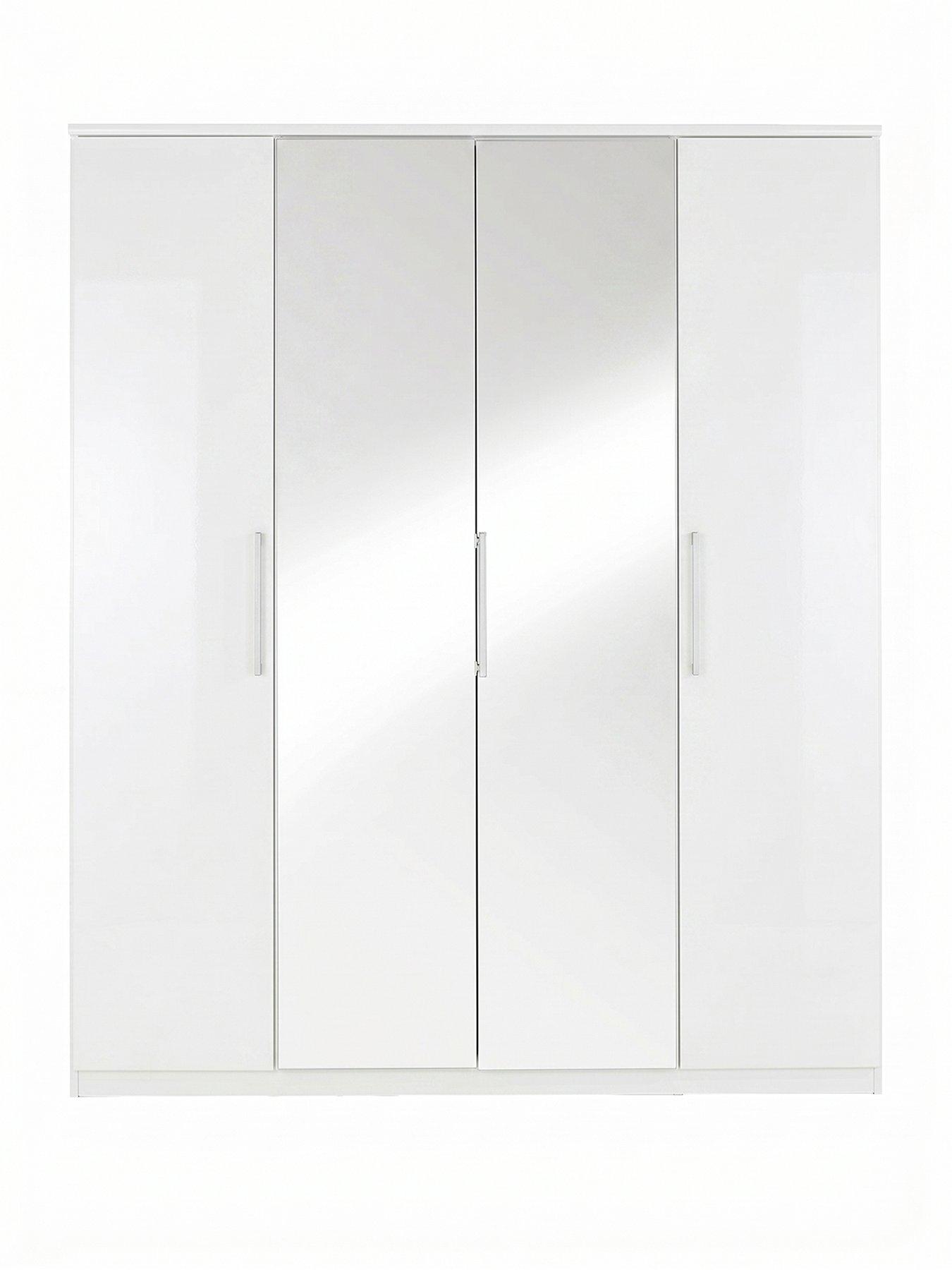Image 2 of 7 of The Very Collection Prague Gloss 4 Door, 3 Drawer Wardrobe - FSC&reg; Certified