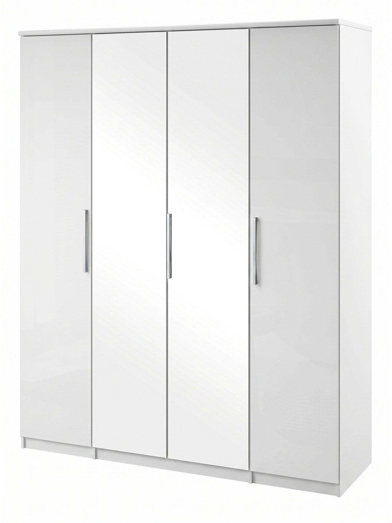 Image 3 of 7 of The Very Collection Prague Gloss 4 Door, 3 Drawer Wardrobe - FSC&reg; Certified