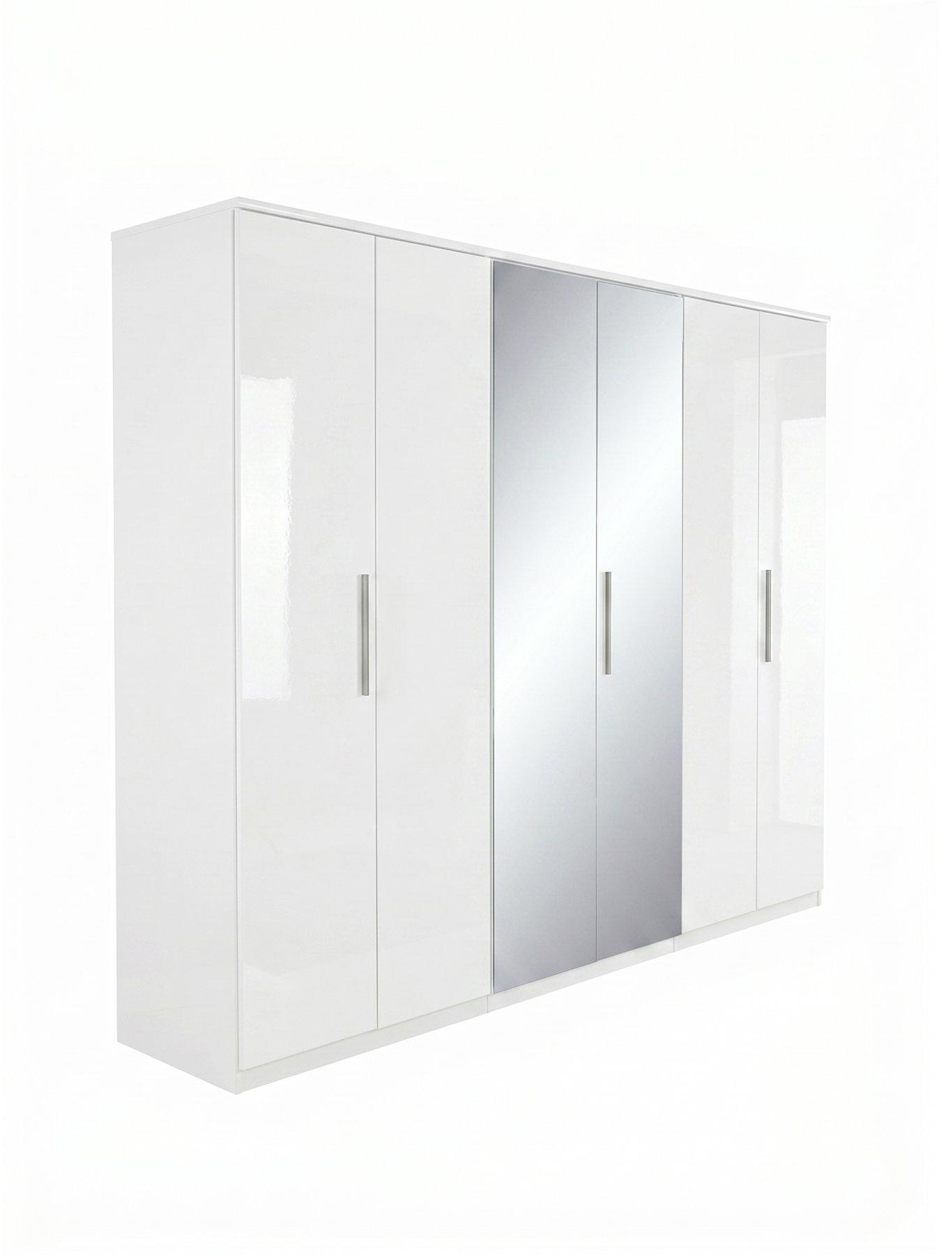 Image 3 of 7 of The Very Collection Prague Gloss 6 Door Mirrored&nbsp;Wardrobe - FSC&reg; Certified