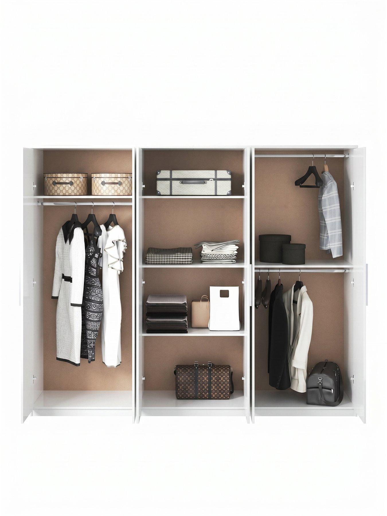 Image 4 of 7 of The Very Collection Prague Gloss 6 Door Mirrored&nbsp;Wardrobe - FSC&reg; Certified