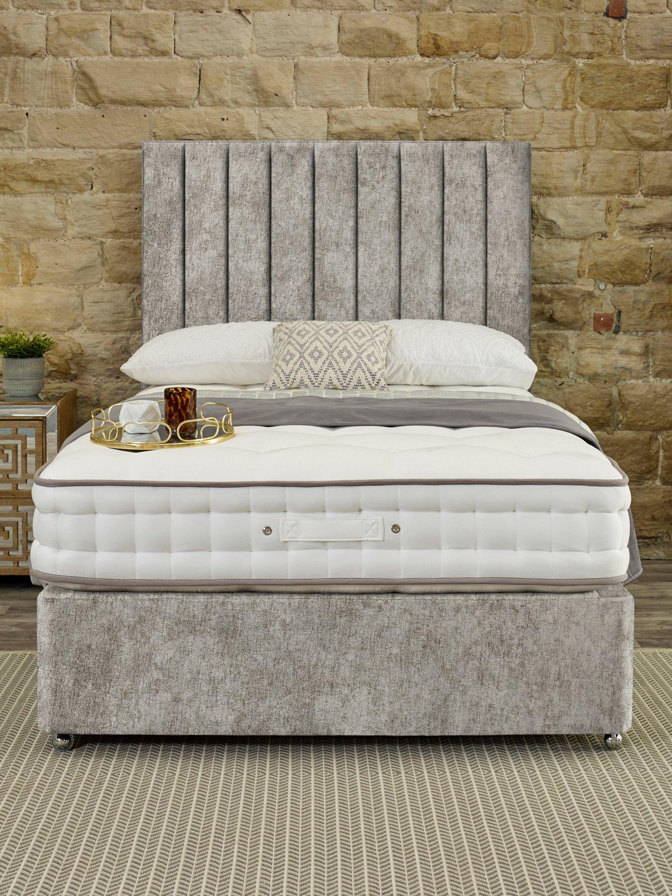  image of shire-beds-signature-1000-pocket-mattress-and-upholstered-divan-base-bed-set-headboard-sold-separatelynbsp--fscreg-certified