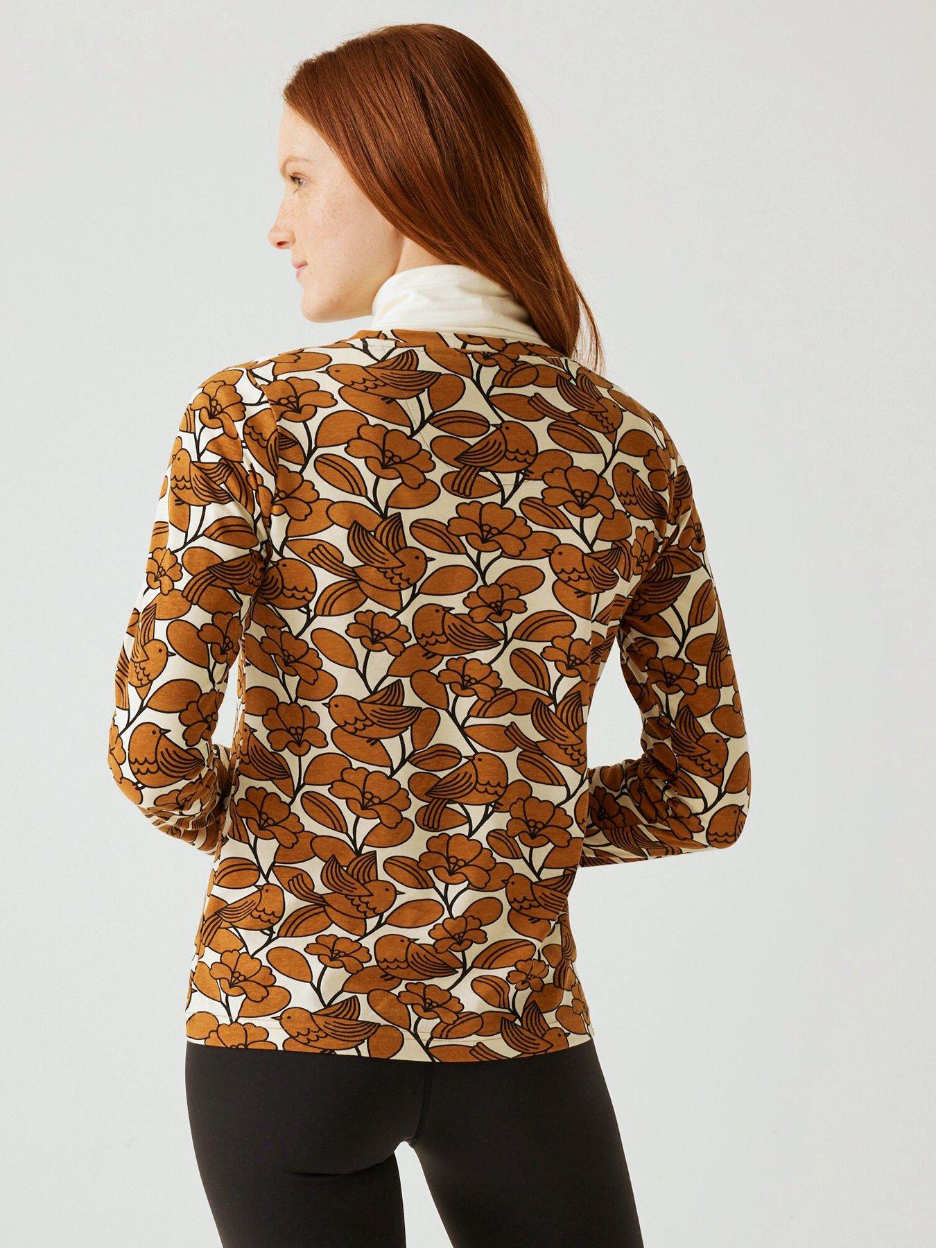  image of regatta-womens-orla-kiely-winter-tee-t-shirts-brown