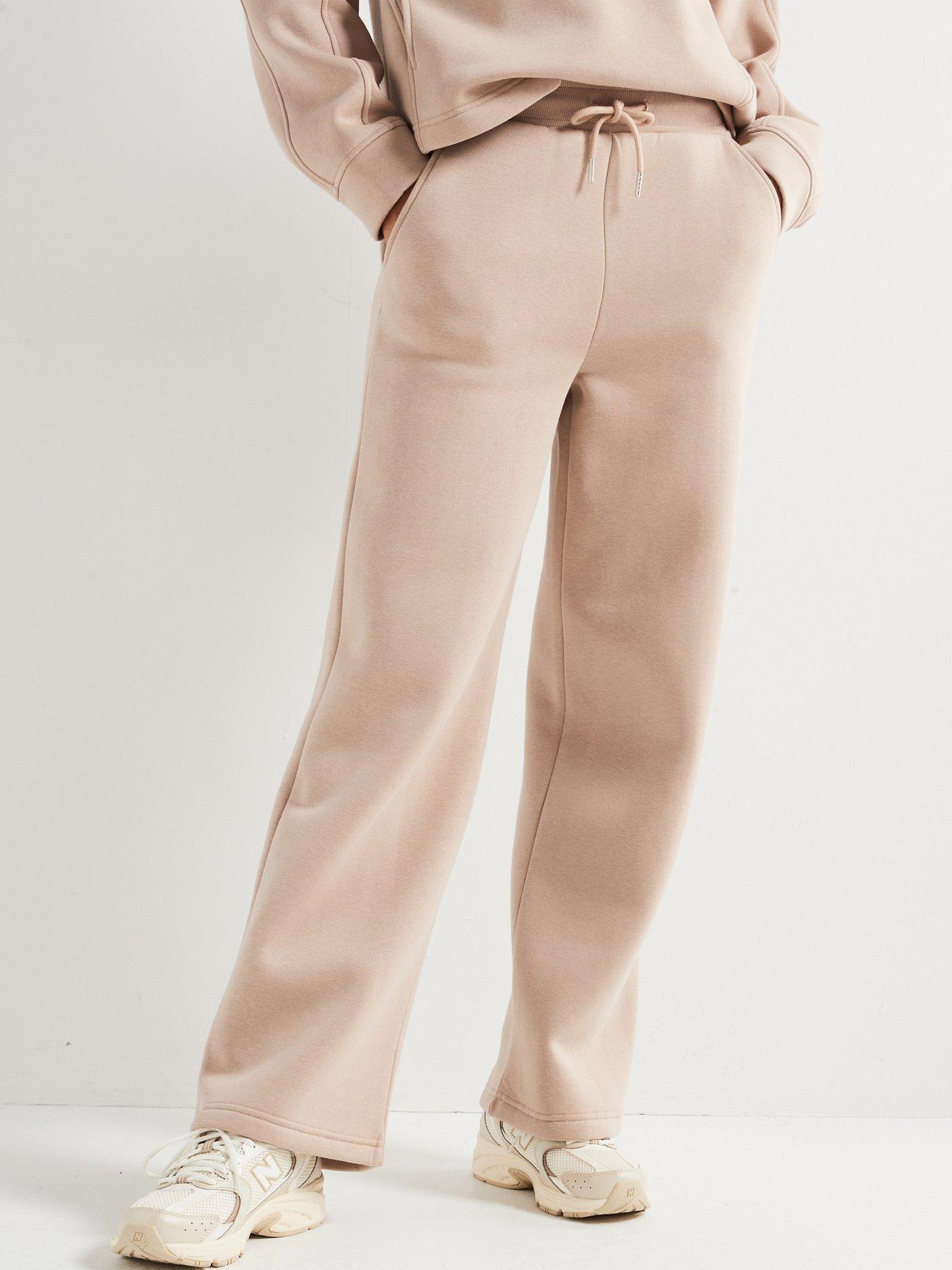 undefined Wide Leg Sweat Trouser - Brown