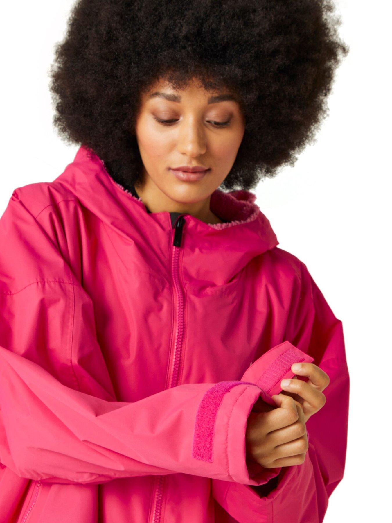  image of regatta-womens-adult-robe-waterproof-shell-pink