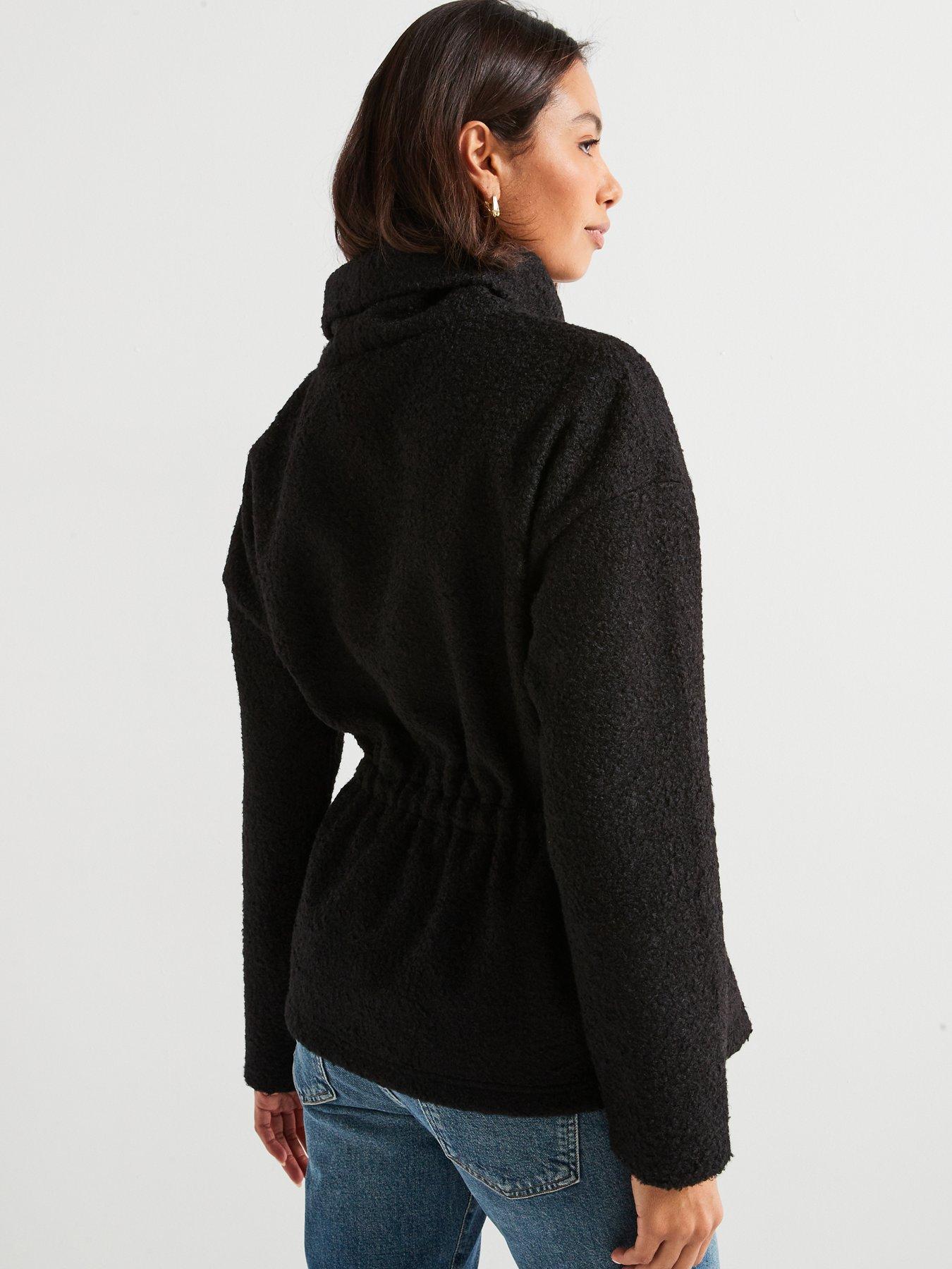  image of v-by-very-high-neck-waisted-top-black