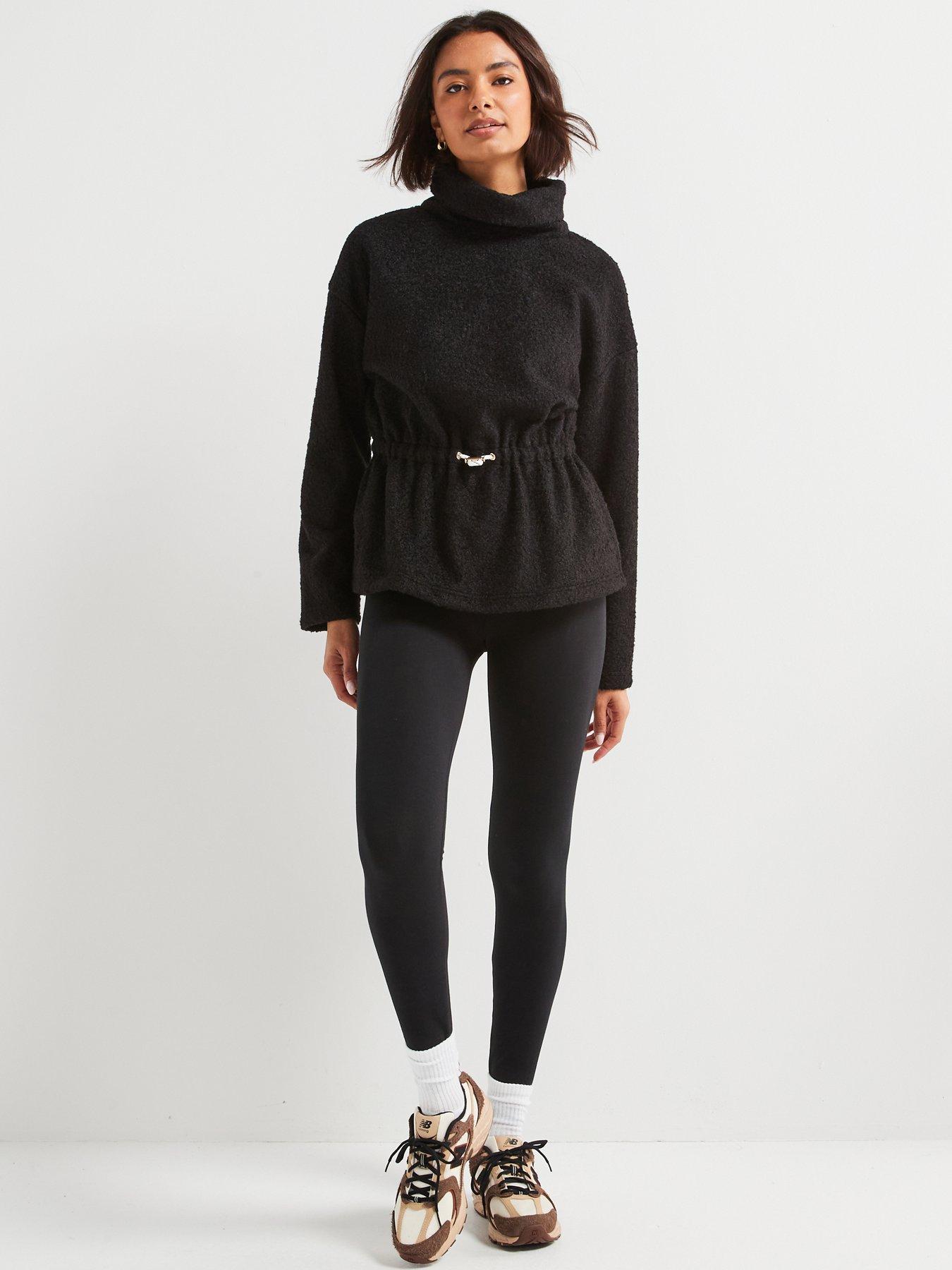  image of v-by-very-high-neck-waisted-top-black