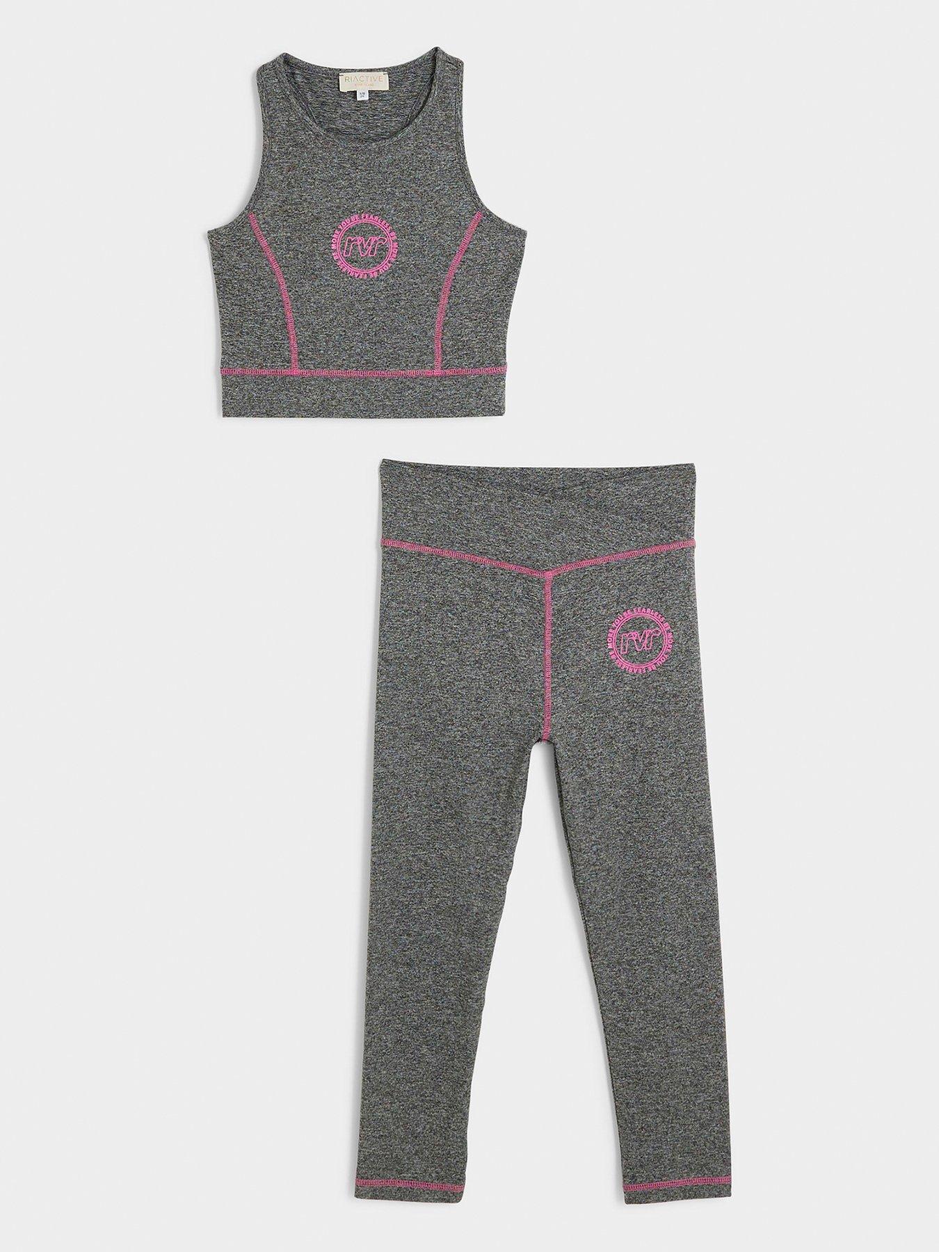 River Island Girls Ri Active Top And Leggings Set Blue littlewoods