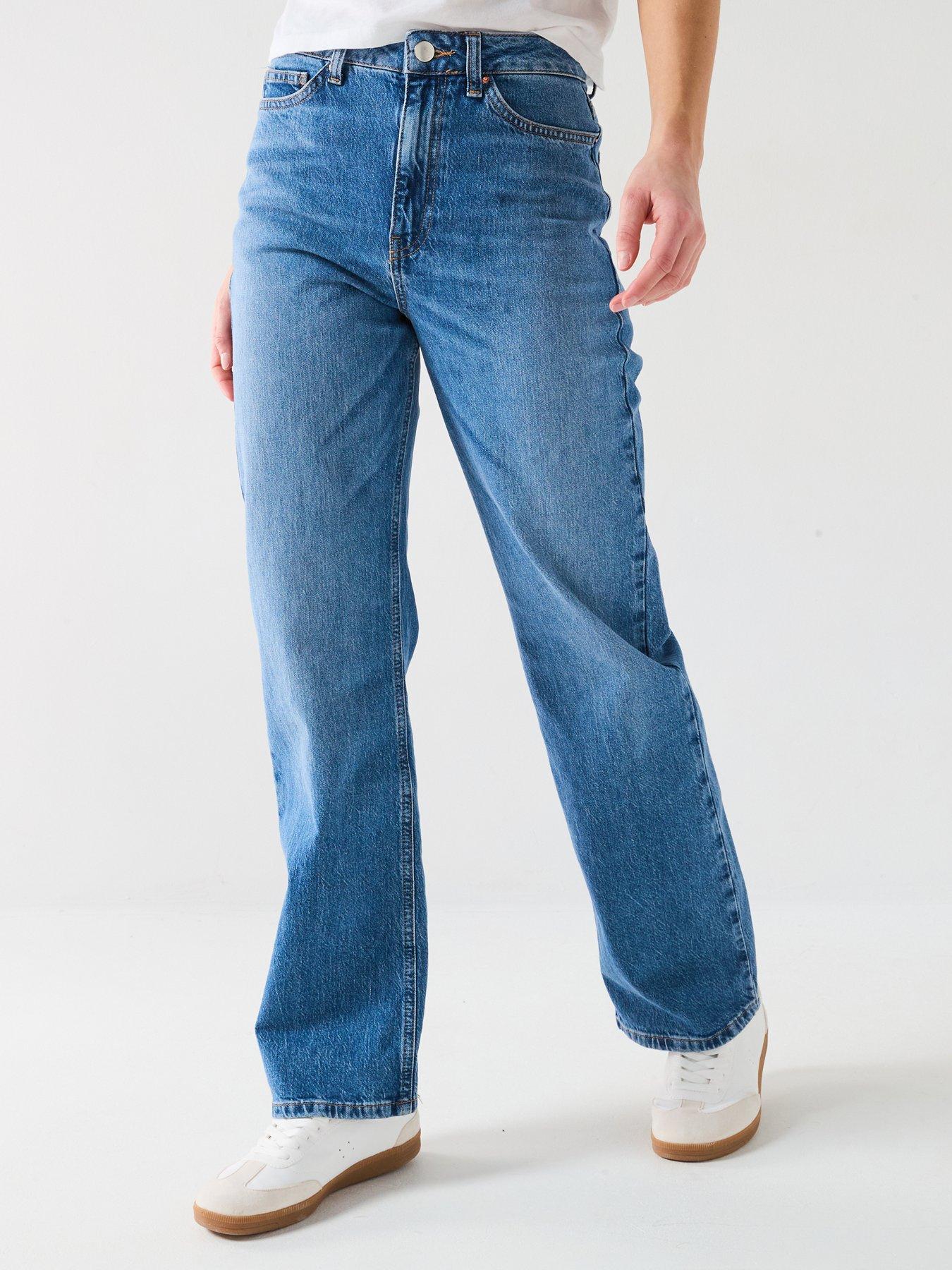  image of v-by-very-wide-leg-jeans-with-stretch-midi-wash