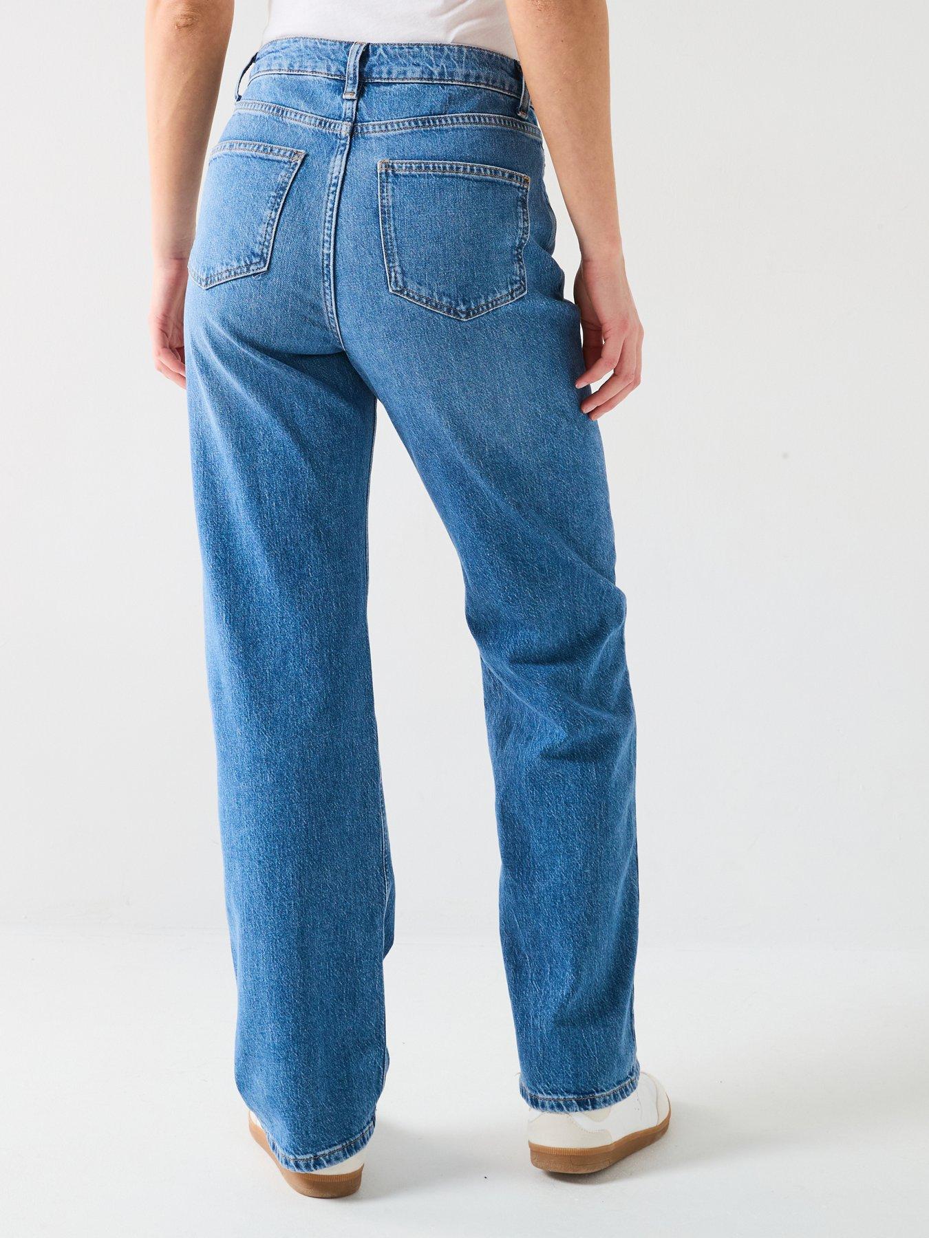  image of v-by-very-wide-leg-jeans-with-stretch-midi-wash