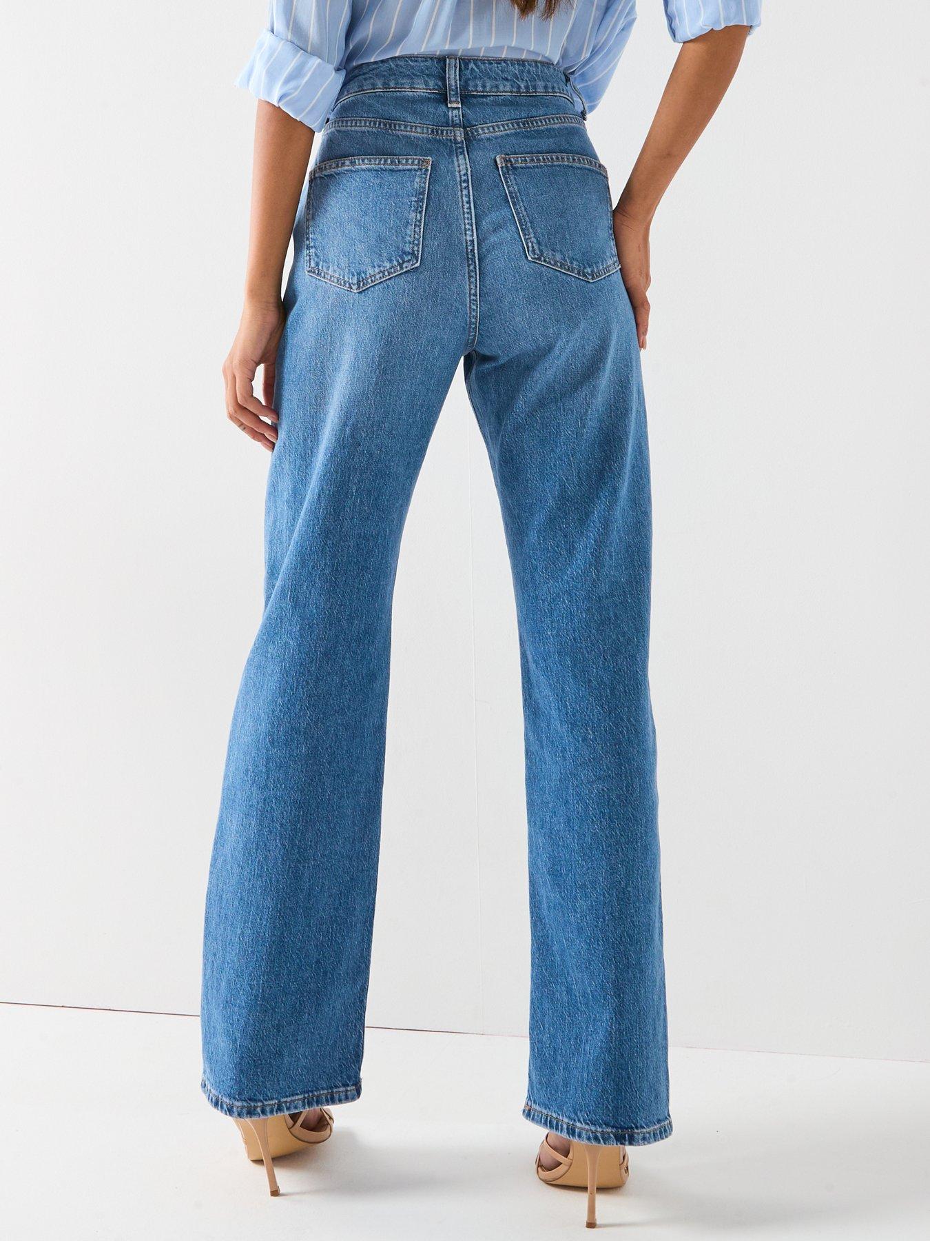 Image 2 of 6 of The Very Collection Wide Leg Jeans With Stretch - Midi Wash