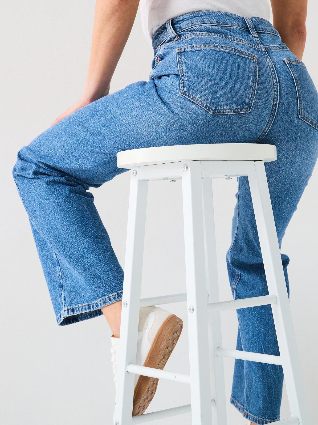  image of v-by-very-wide-leg-jeans-with-stretch-midi-wash