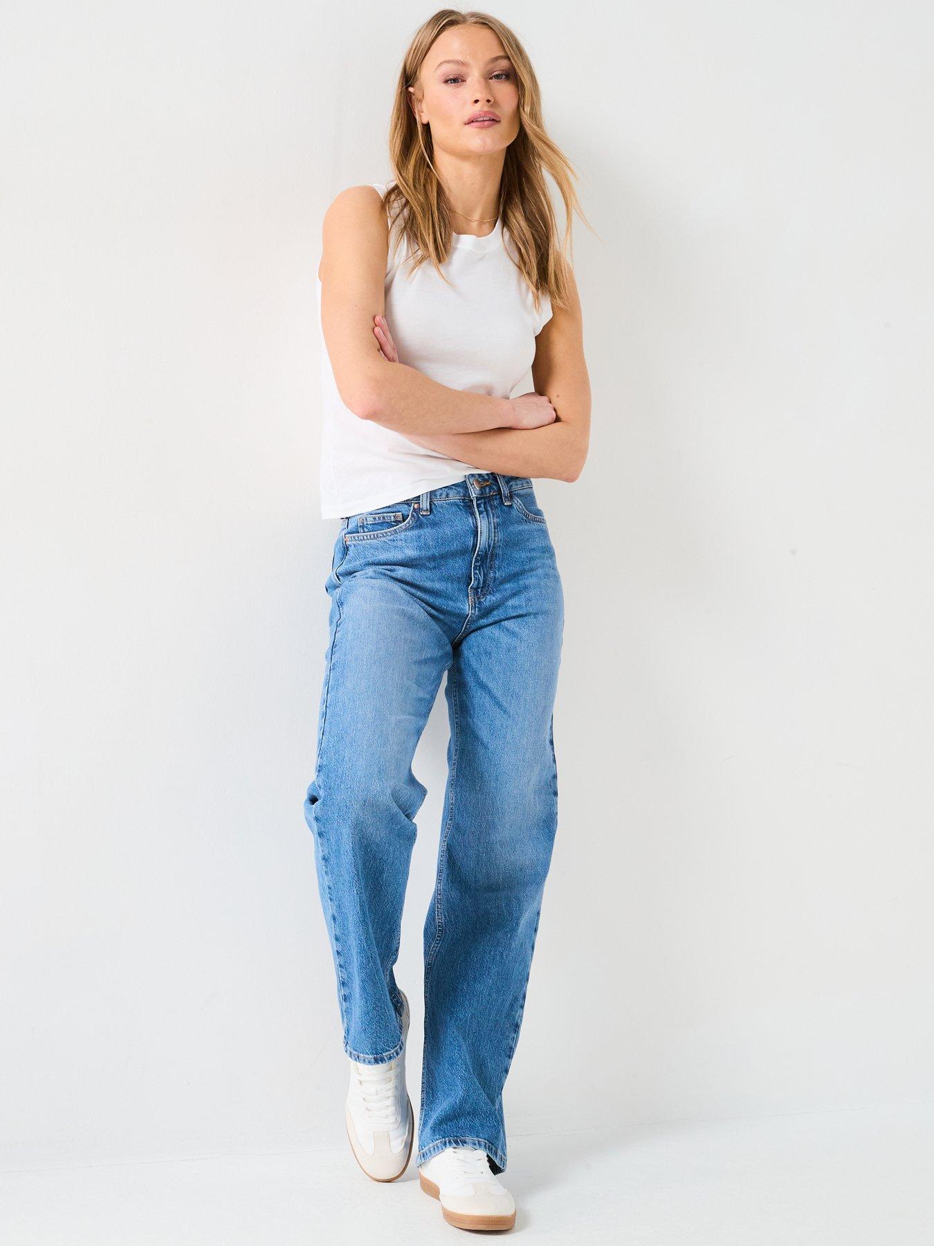  image of v-by-very-wide-leg-jeans-with-stretch-midi-wash