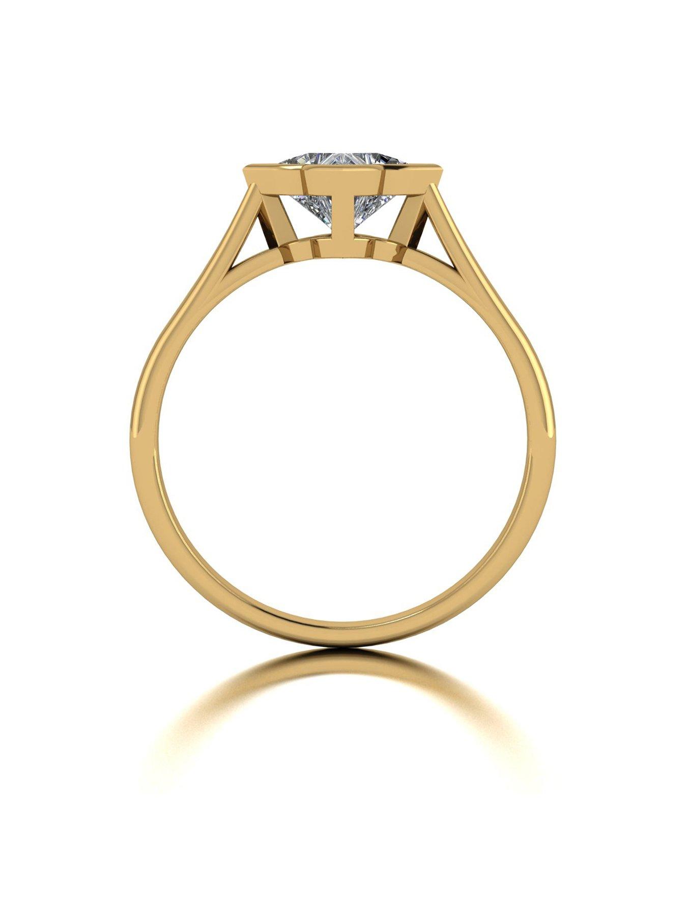  image of moissanite-9ctnbspgold-fancy-1ct-starlight-moissanitenbspsolitaire-ring