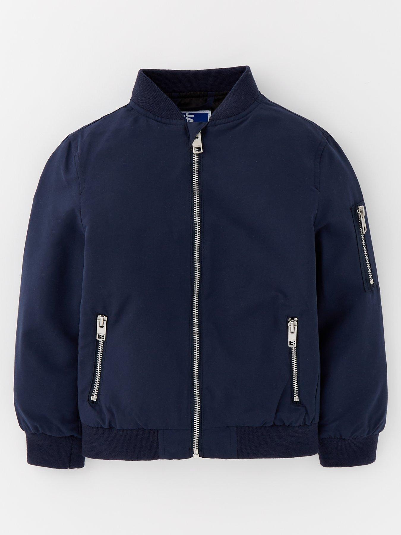  image of jack-jones-mini-younger-boys-rush-bomber-jacket-navy-blazer