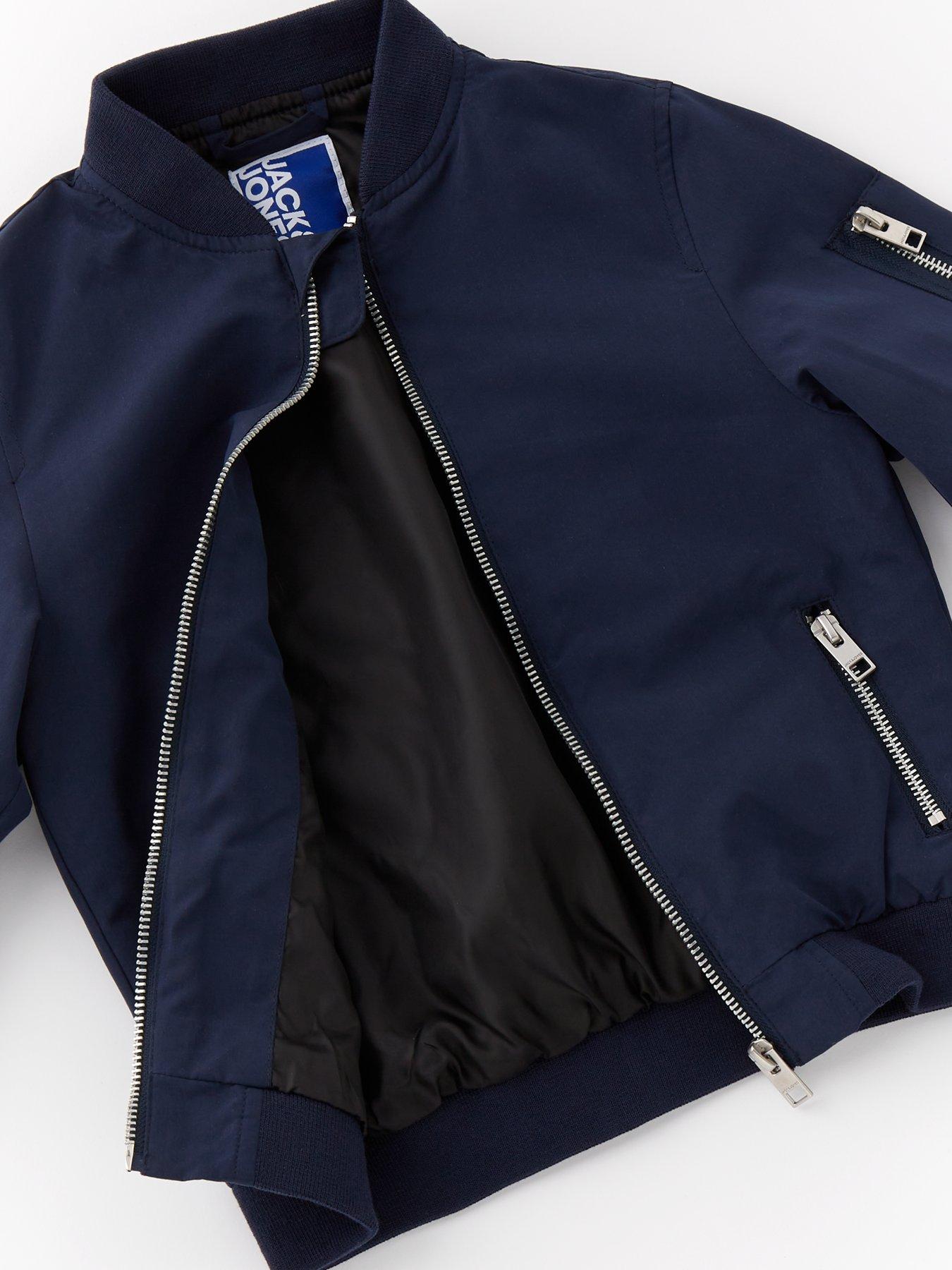  image of jack-jones-mini-younger-boys-rush-bomber-jacket-navy-blazer
