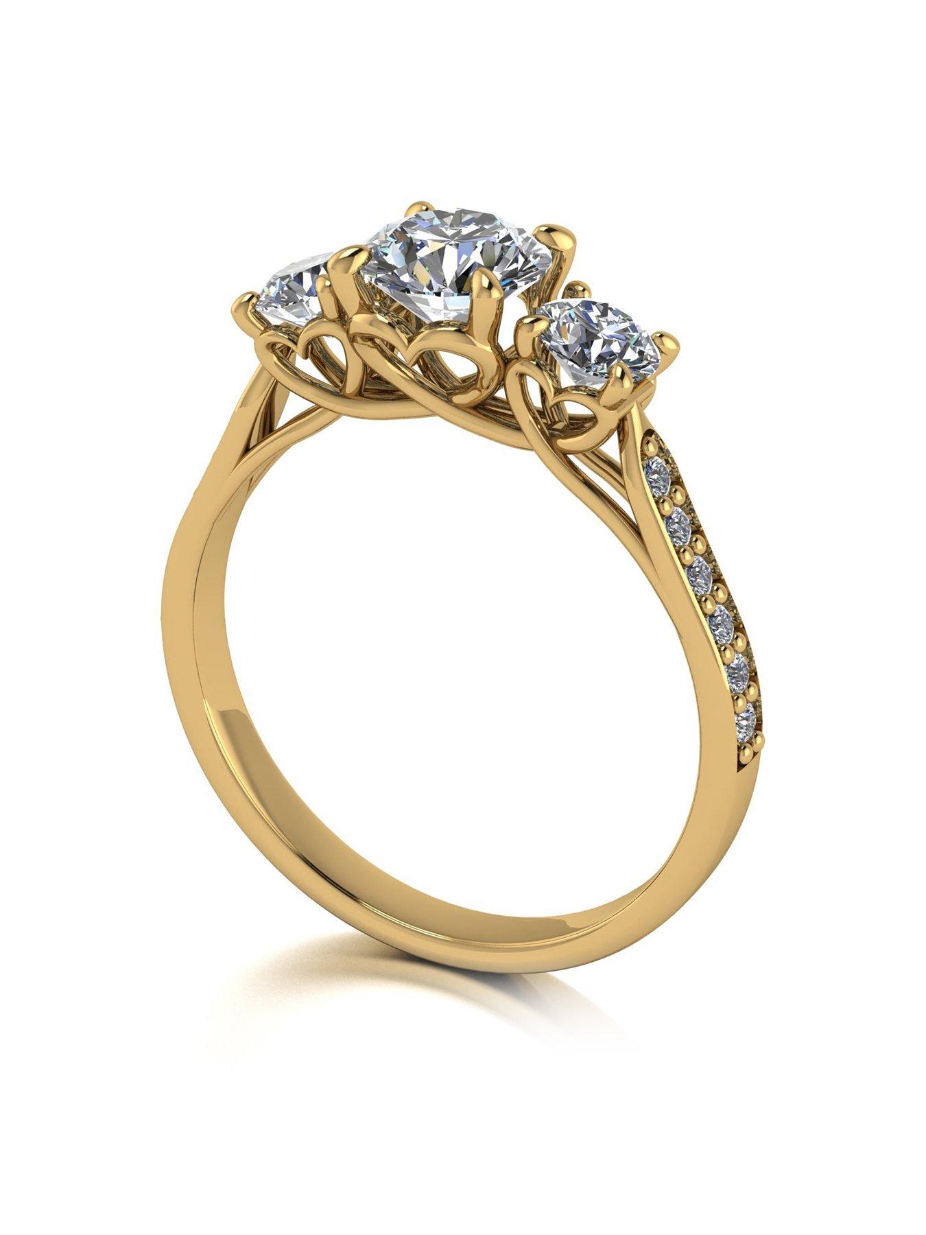  image of moissanite-lady-lynsey-lamour-moissanite-9ctnbspgold-140ct-total-trilogy-ring