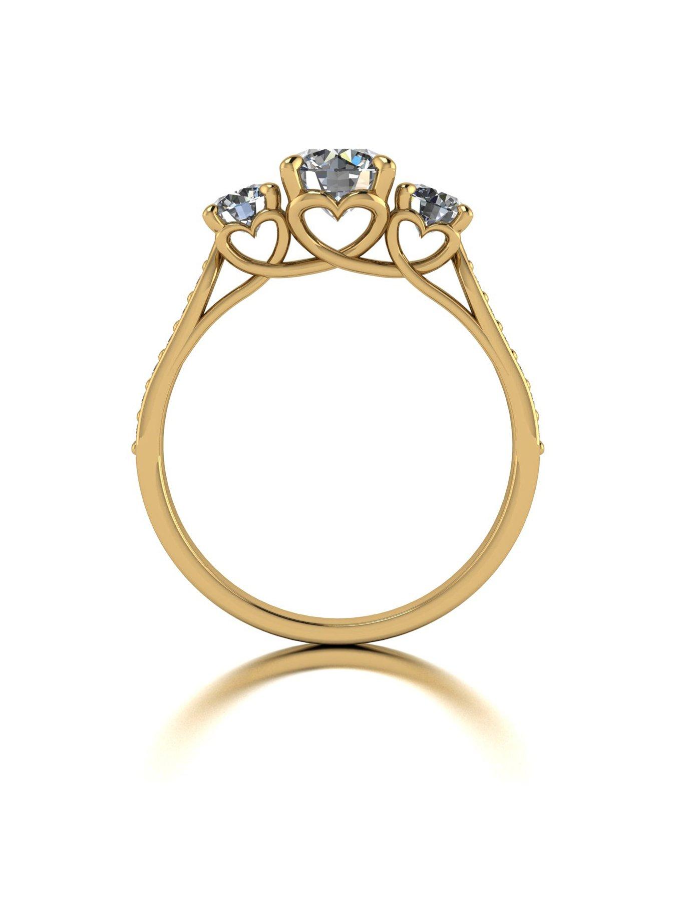  image of moissanite-lady-lynsey-lamour-moissanite-9ctnbspgold-140ct-total-trilogy-ring