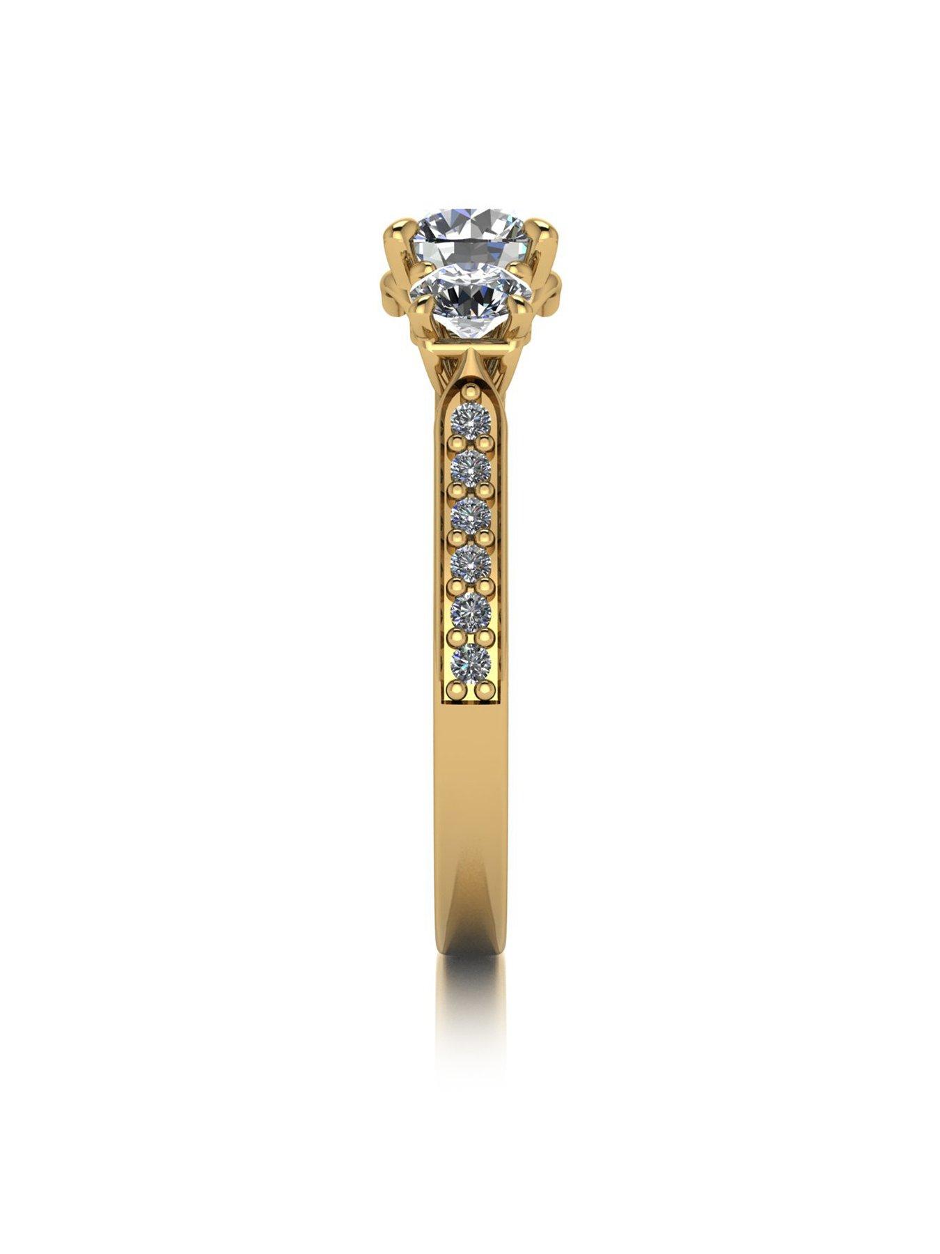  image of moissanite-lady-lynsey-lamour-moissanite-9ctnbspgold-140ct-total-trilogy-ring