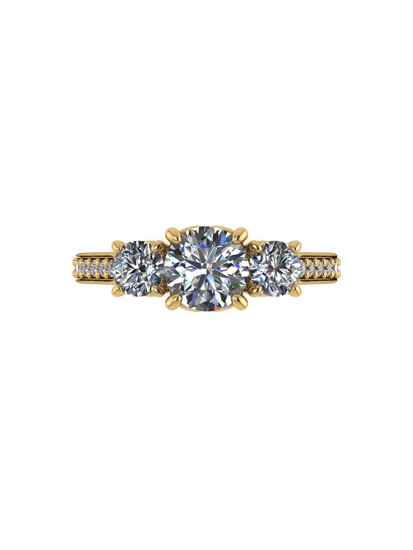  image of moissanite-lady-lynsey-lamour-moissanite-9ctnbspgold-140ct-total-trilogy-ring