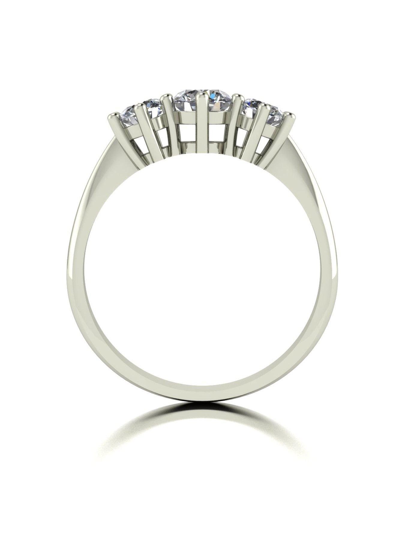  image of moissanite-platinum-1ct-total-3-stone-trilogy-ring