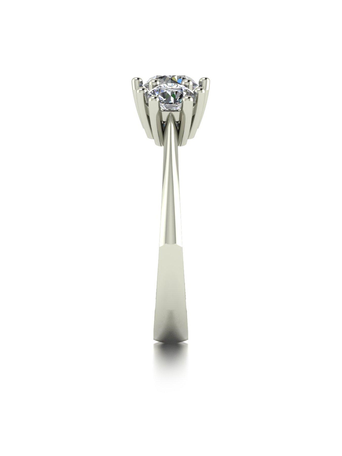  image of moissanite-platinum-1ct-total-3-stone-trilogy-ring