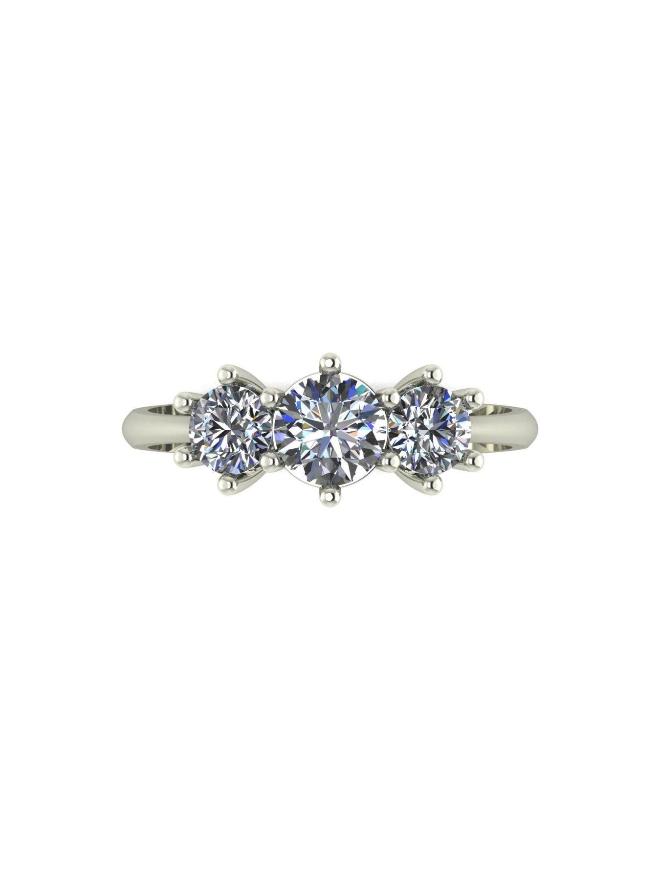 image of moissanite-platinum-1ct-total-3-stone-trilogy-ring