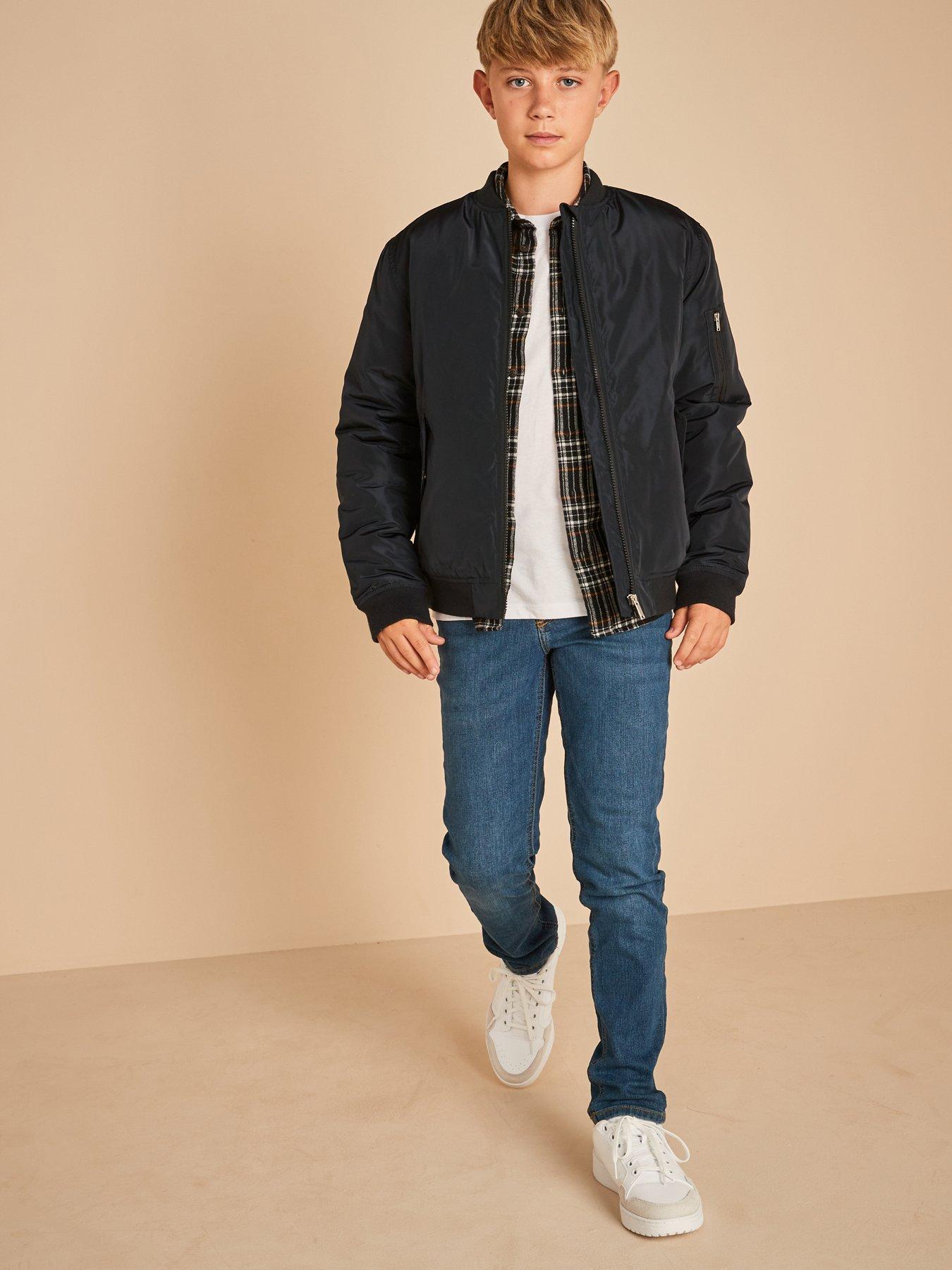 Image 3 of 6 of Jack & Jones Junior Boys Joshua Fall Flannel Check Shirt - Black