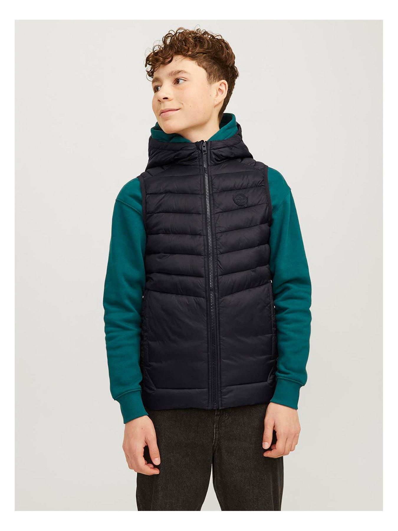  image of jack-jones-junior-boys-sprint-padded-bodywarmer-black