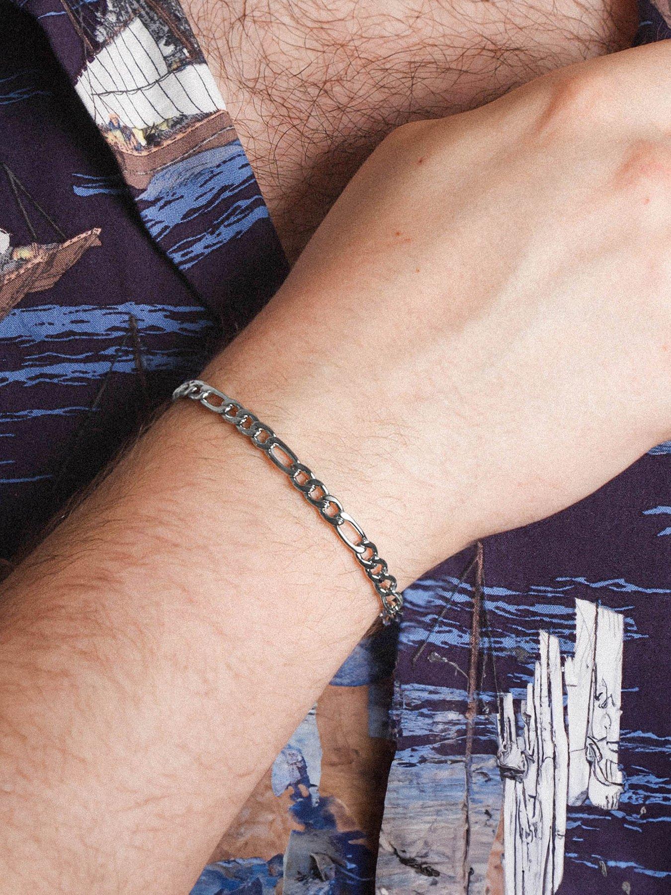  image of the-love-collection-mens-figaro-316-steel-chain-bracelet