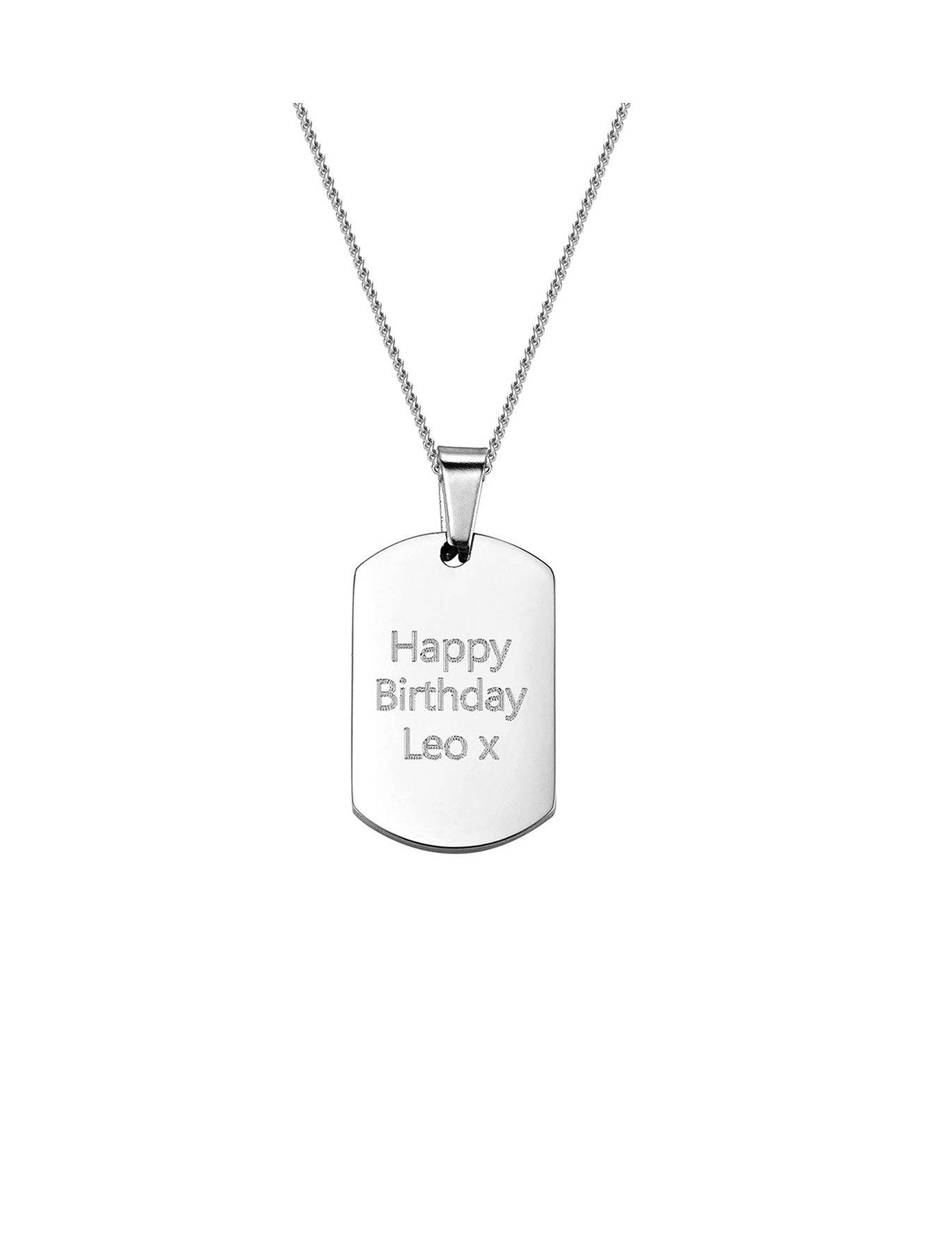  image of the-love-collection-personalised-tag-pendant-with-curb-chain