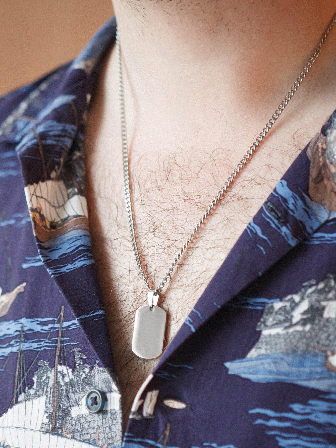  image of the-love-collection-personalised-tag-pendant-with-curb-chain