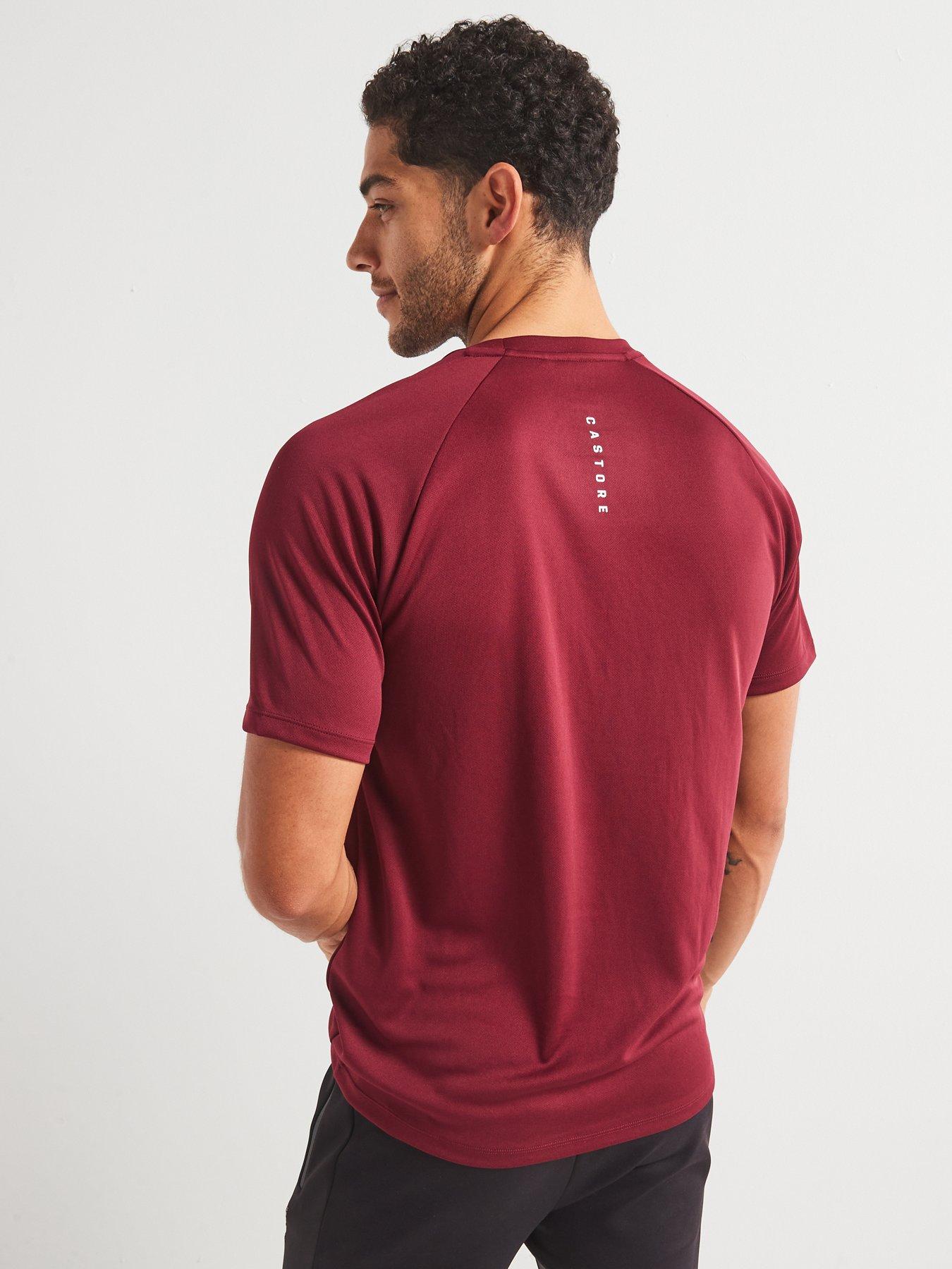  image of castore-mens-training-adapt-printed-tee-burgundy
