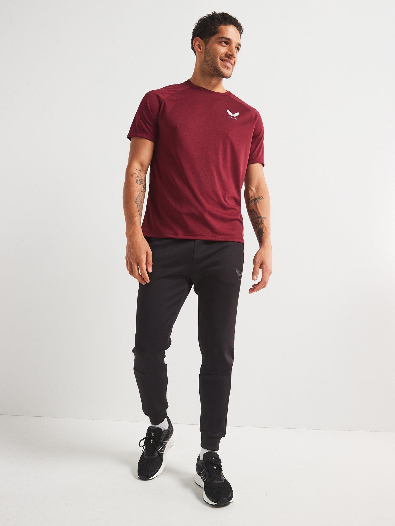  image of castore-mens-training-adapt-printed-tee-burgundy
