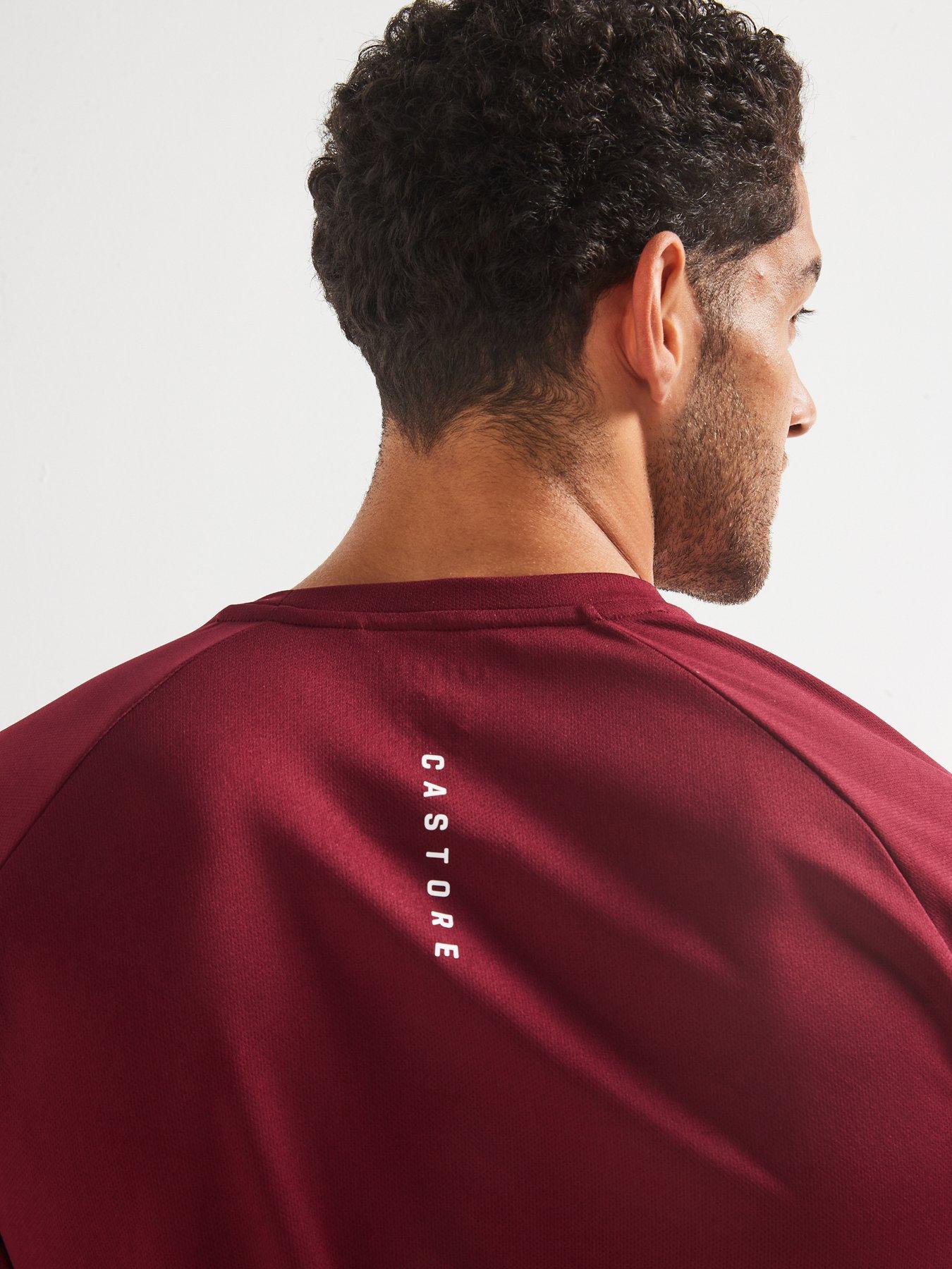  image of castore-mens-training-adapt-printed-tee-burgundy