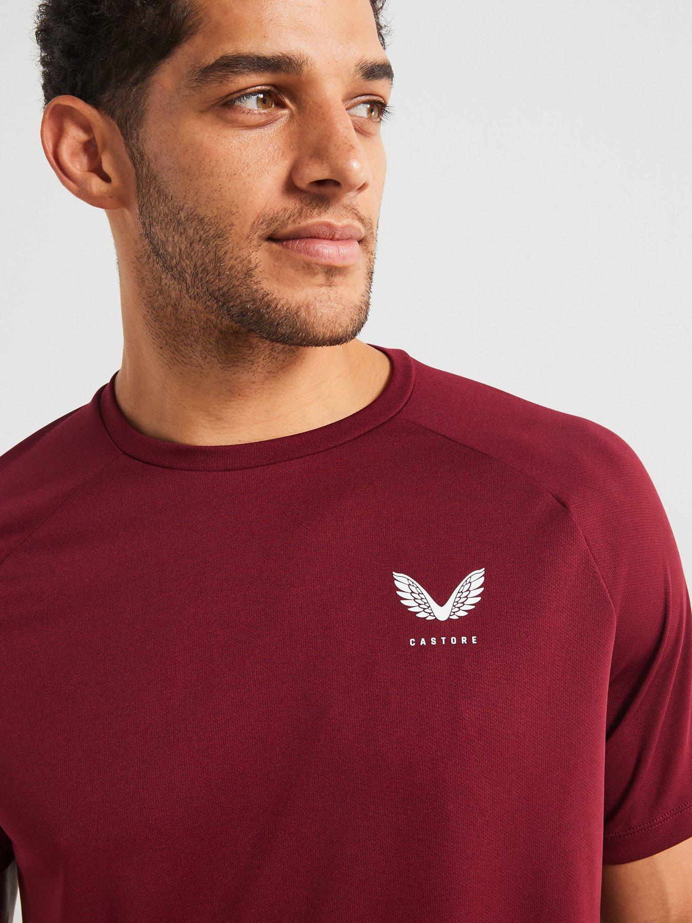  image of castore-mens-training-adapt-printed-tee-burgundy