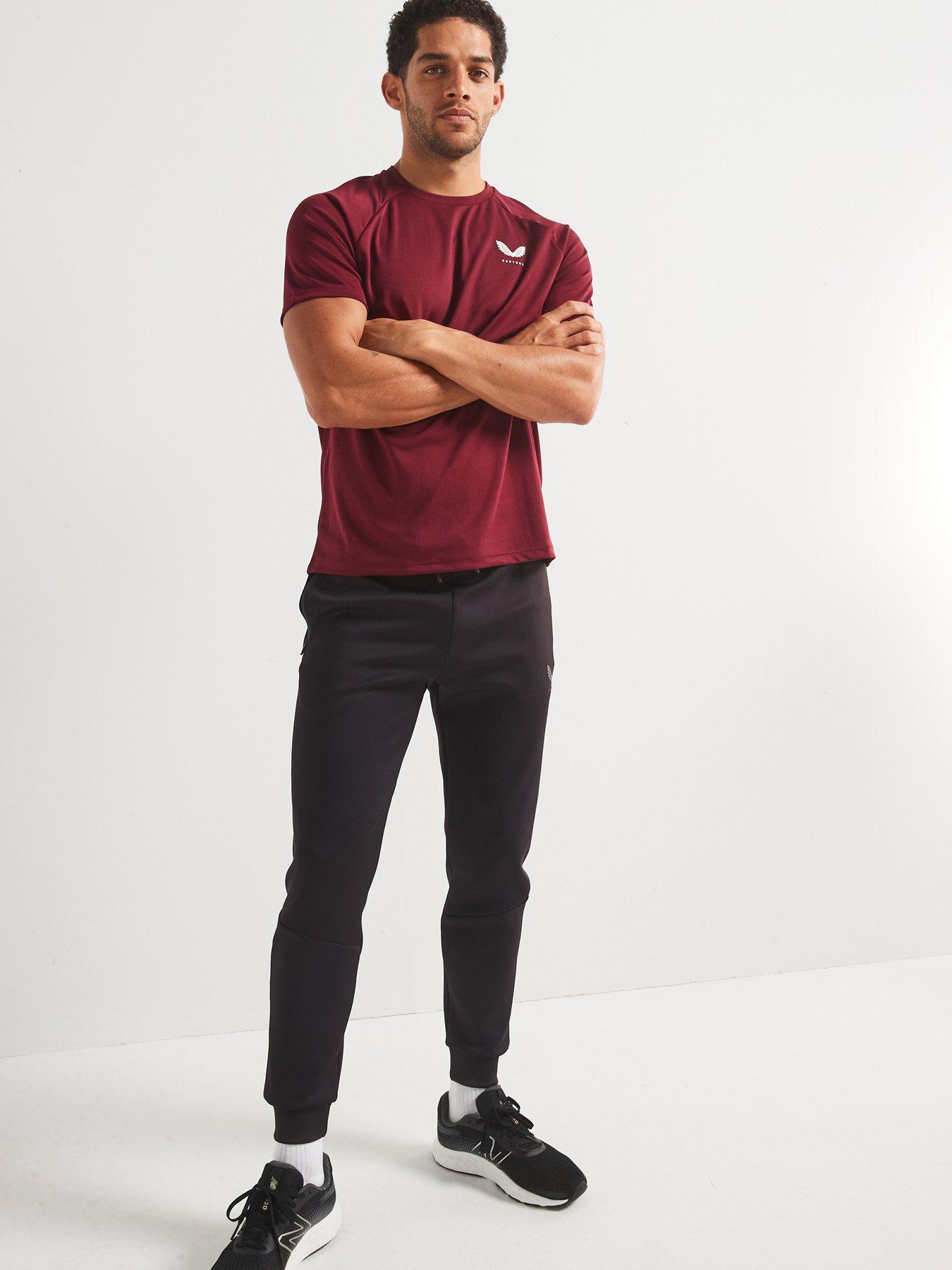  image of castore-mens-training-adapt-printed-tee-burgundy